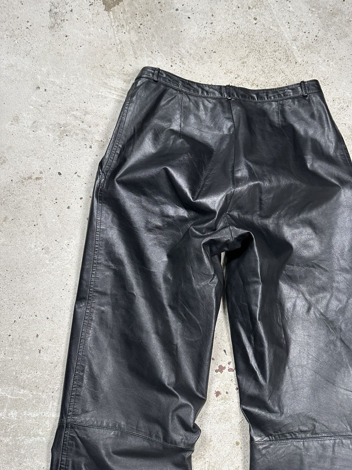 Genuine Leather Vintage 90s Black Genuine Leather Pants Avant Garde moto Size US 29 - 11 Thumbnail