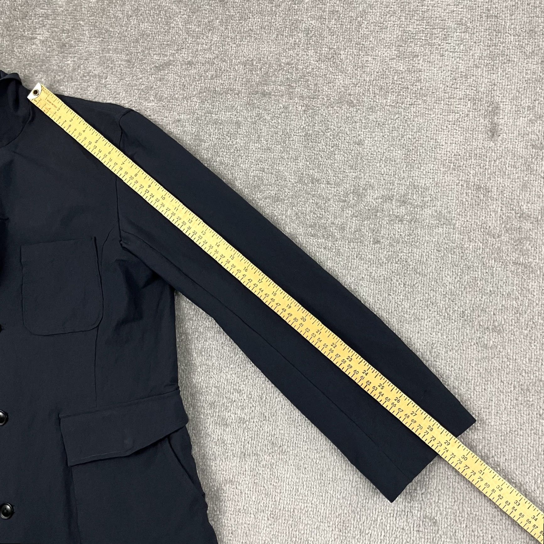 Goldwin Goldwin Jacket Mens M Blue Technical Functional Stretch Coverall Blazer Coat Mid-Length Zip Pockets Stand-Up Collar Size US 31 - 7 Thumbnail