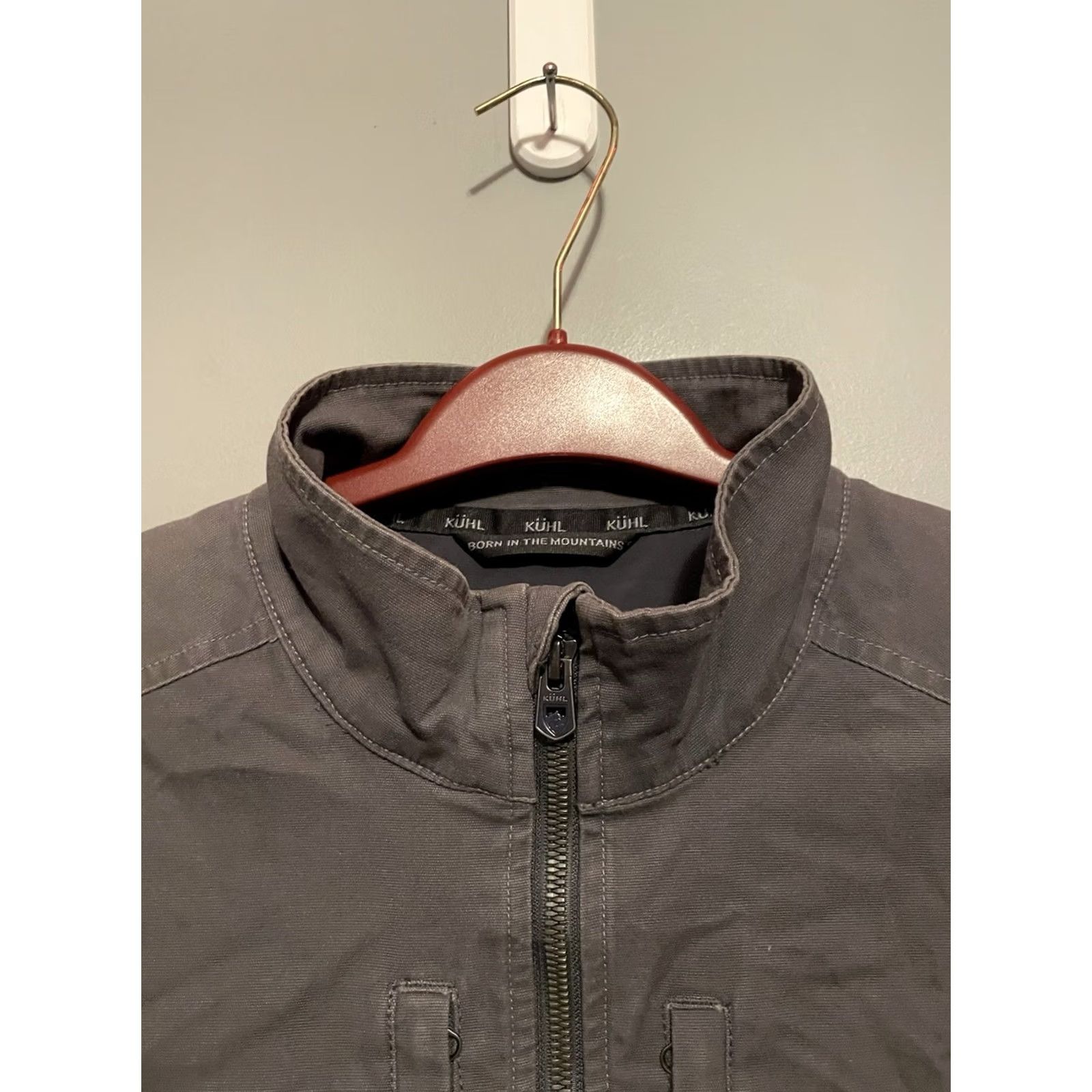 Vintage Kuhl Jacket Gray Biker Women's Size L Full Zip Up Mid-Length Softshell Quilted Insulated Regular Size L / US 10 / IT 46 - 2 Thumbnail