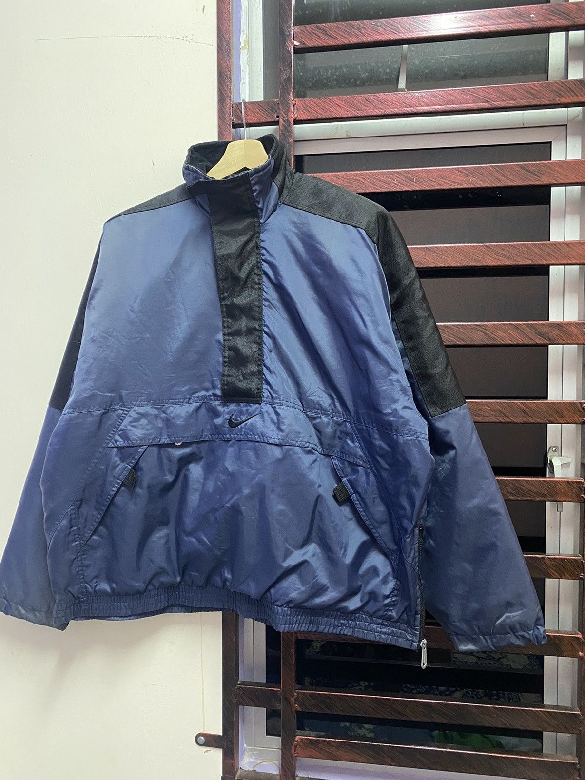 Vintage Vintage 90s Nike Half Zip Up Bomber Jacket Size US L / EU 52-54 / 3 - 3 Thumbnail