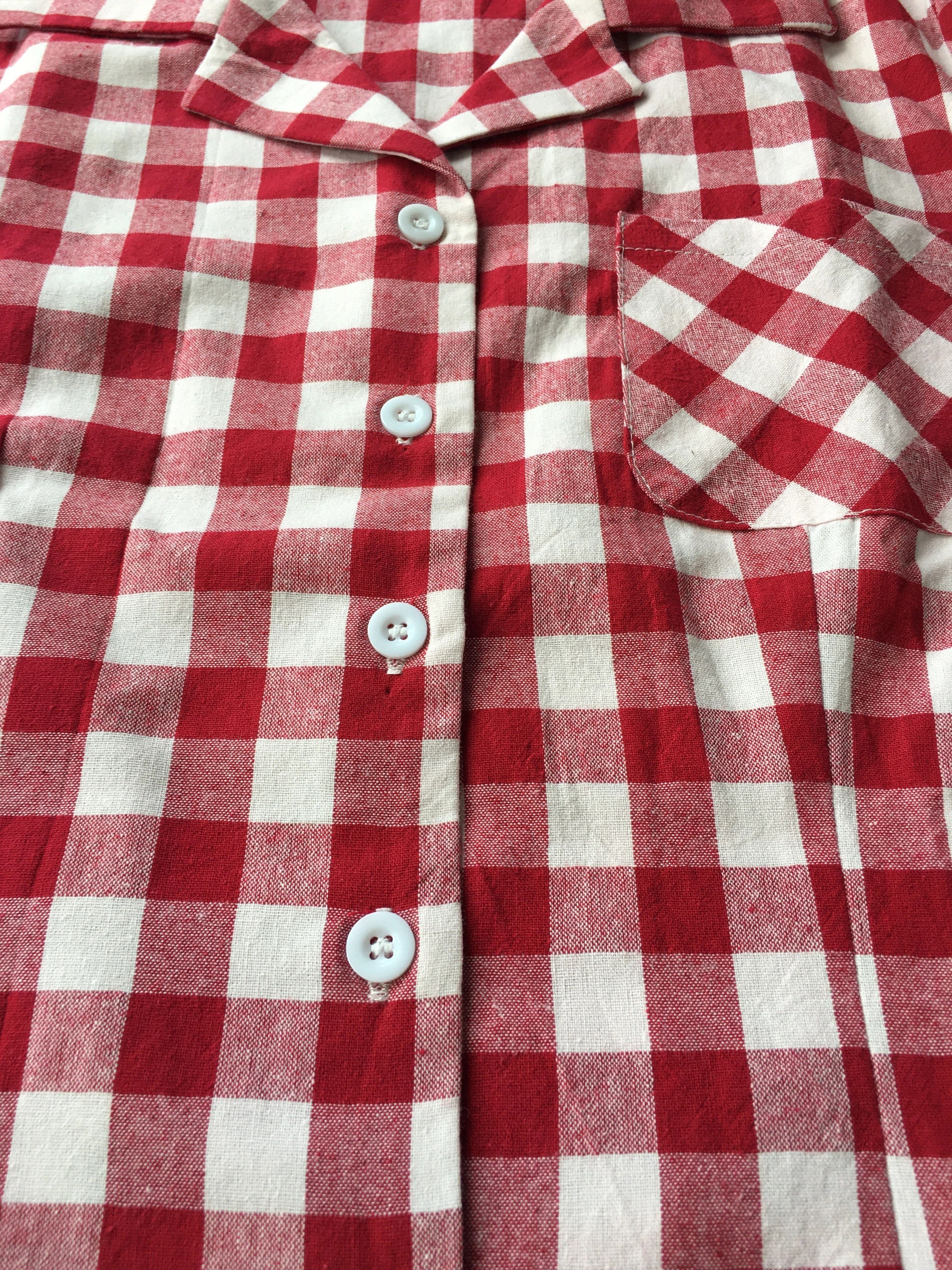 Other Women Casual Shirt Checker Retro Blouse Size XL / US 12-14 / IT 48-50 - 4 Thumbnail