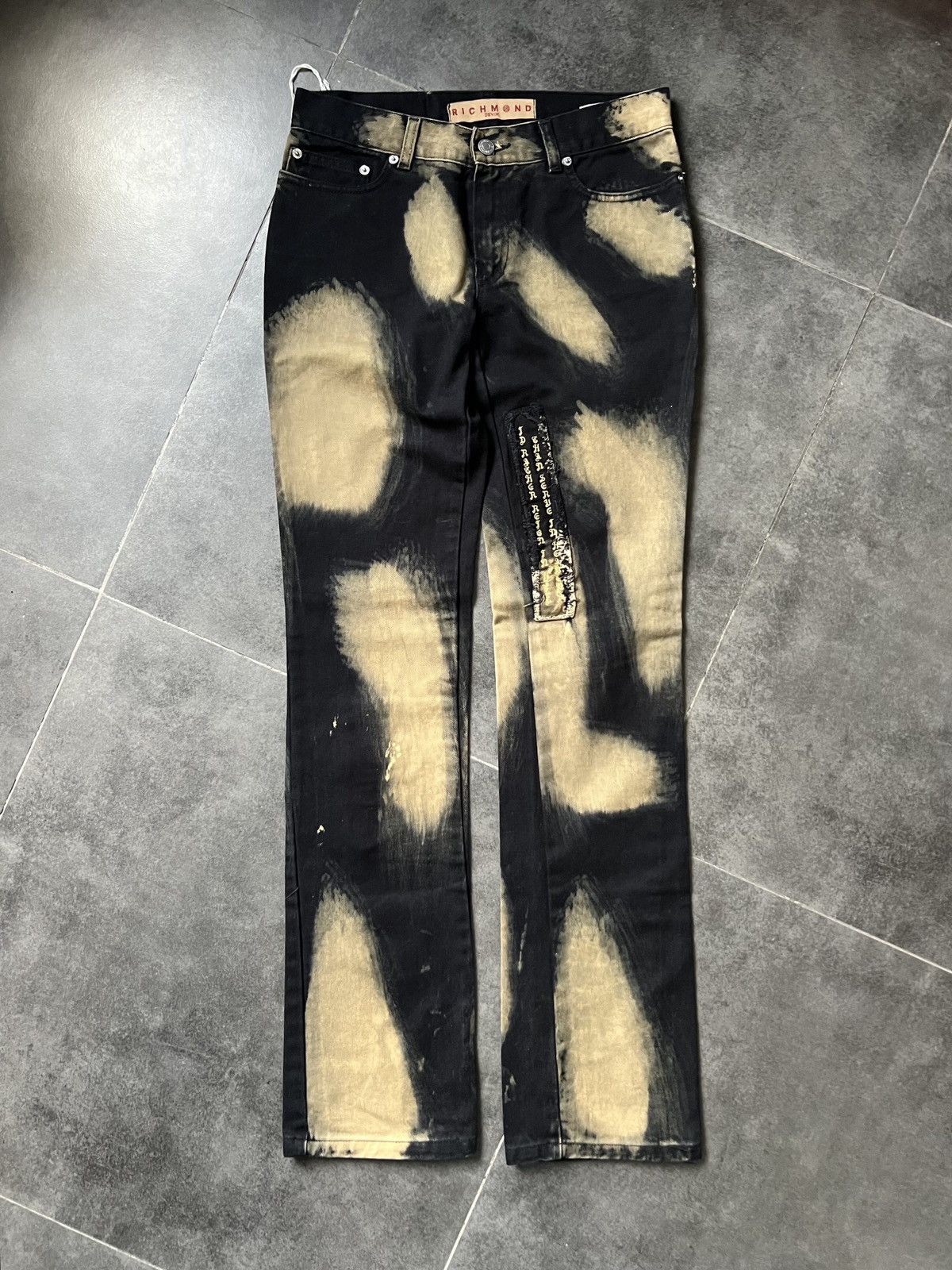 Designer × John Richmond × Vintage Vintage John Richmond “RICH” Tye dye jeans Size 26" / US 2 / IT 38 - 3 Thumbnail