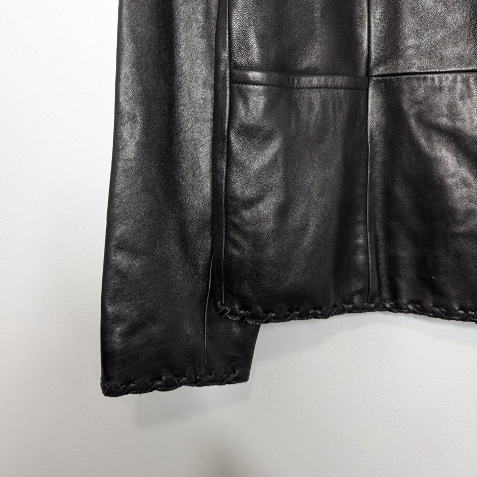 Vintage Vintage Jones New York Black Leather Long Sleeve Blazer L Size L / US 10 / IT 46 - 5 Thumbnail
