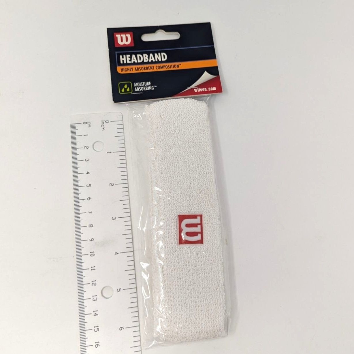 Vintage NOS 2002 Vintage Wilson Tennis Headband White Red Logo Old S Size ONE SIZE - 3 Thumbnail