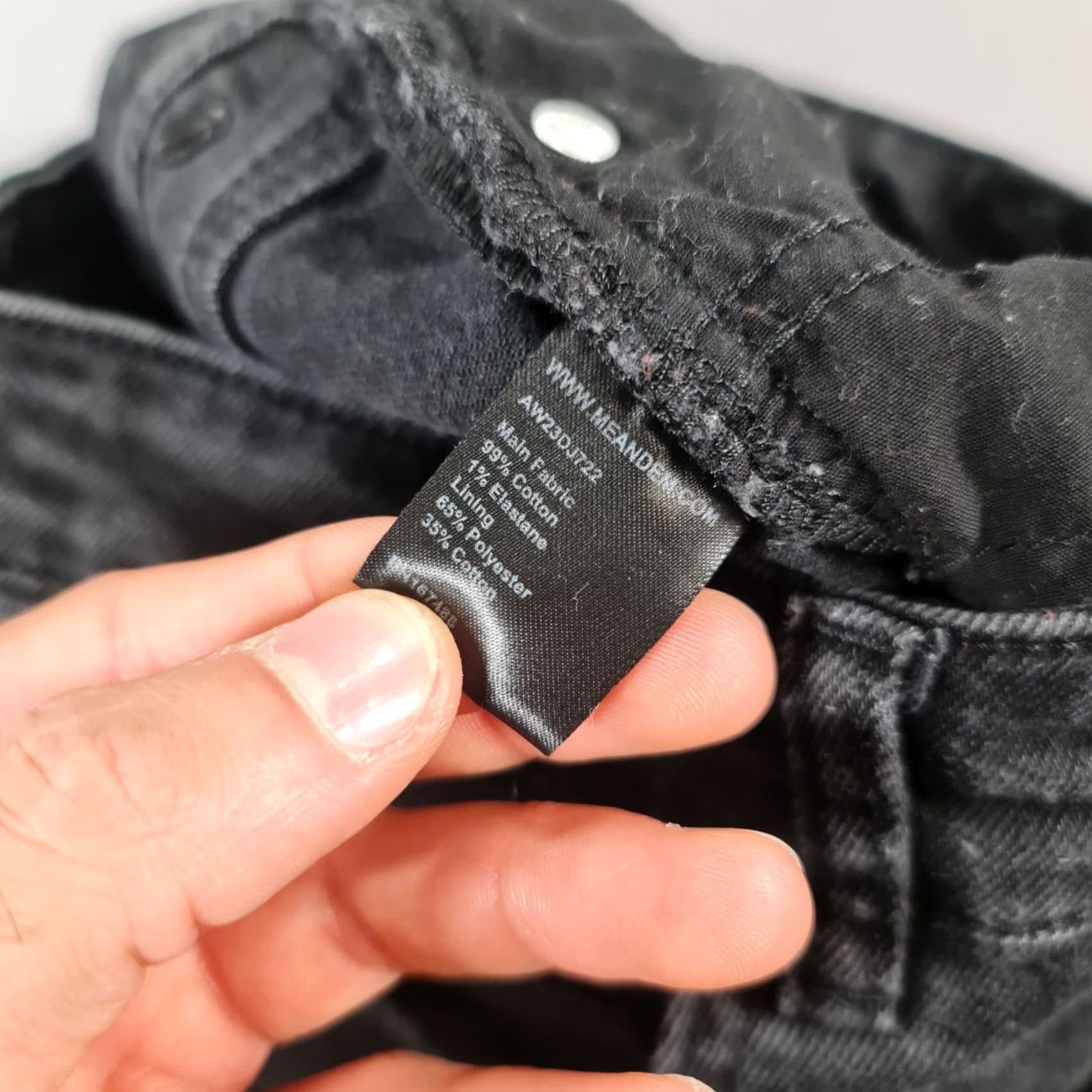 ME+EM ME+EM Womens Jeans Black W32 L29 Slim Fit Tapered Stretch Denim Zip Fly Jeans Women Mens Size 24" / US 00 / IT 34 - 5 Thumbnail