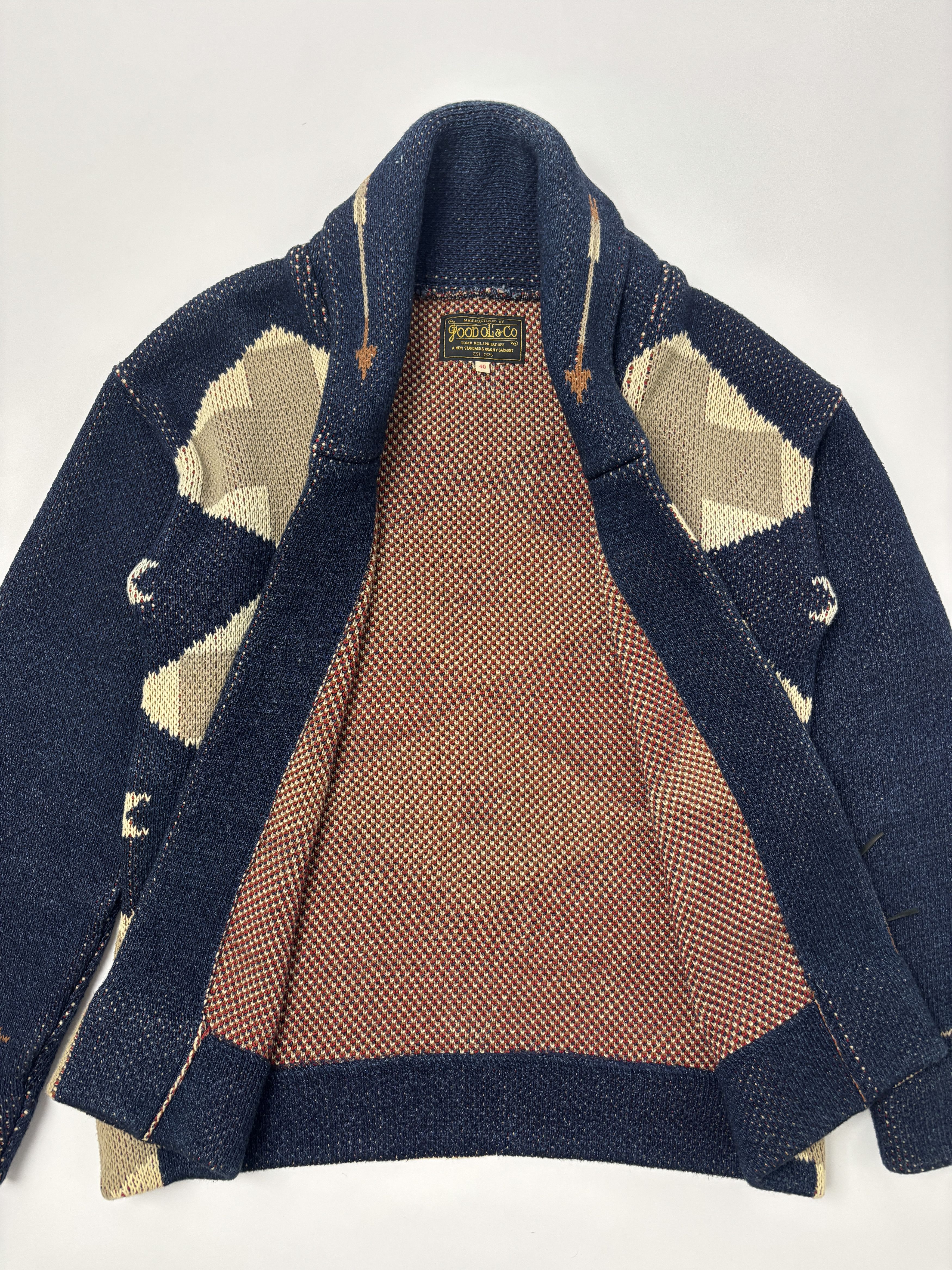 Japanese Brand Good Ol’ Shawl Collar Cardigan Southwestern Made in Japan Size US M / EU 48-50 / 2 - 5 Thumbnail