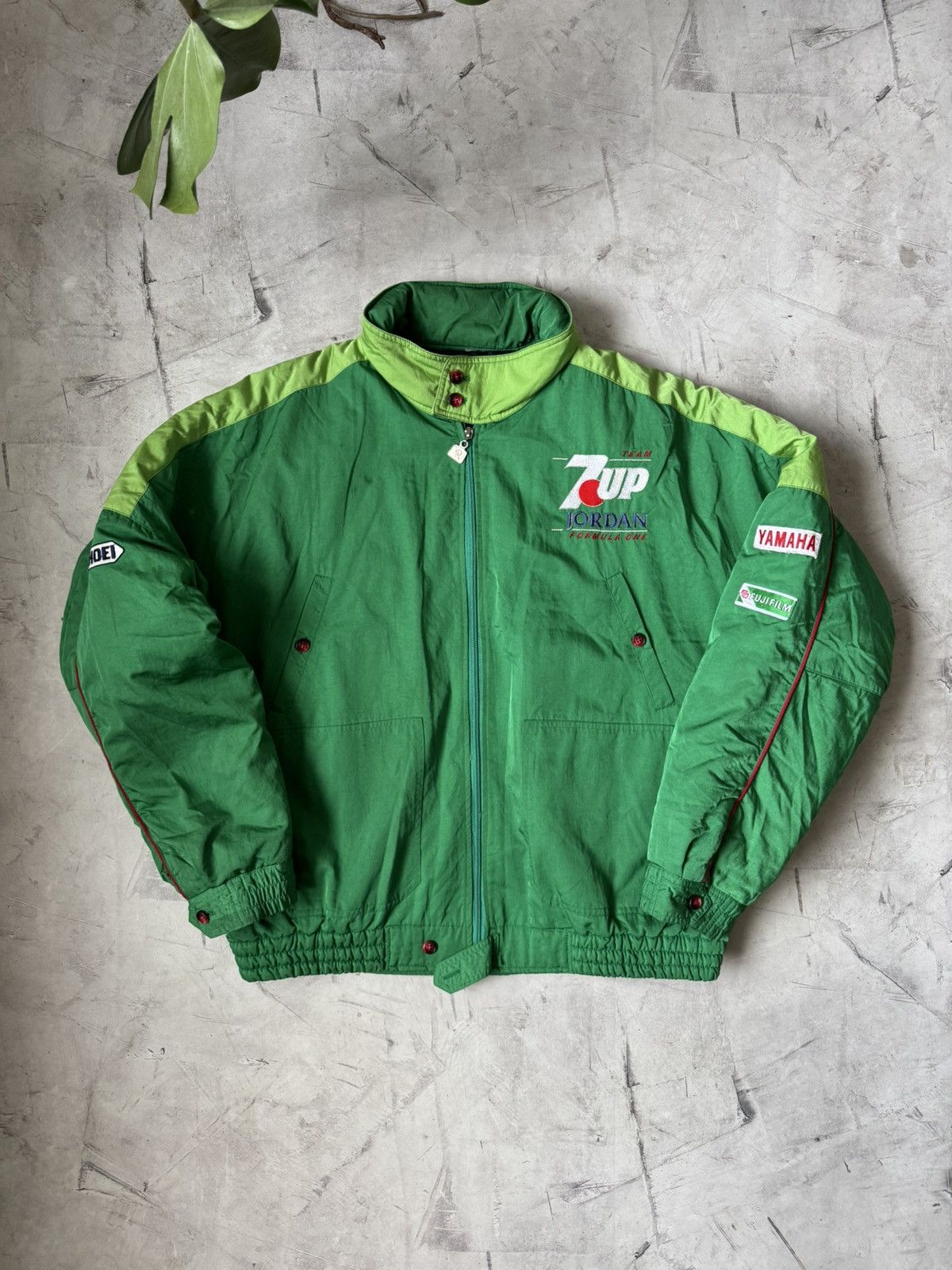 Japanese Brand × Racing Vintage Jordan 7 up nylon racing bomber jacket ...
