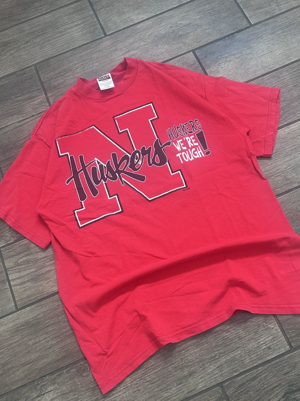 Tultex Huskers were tough red 90s tultex Nebraska Tshirt size XL Size US XL / EU 56 / 4 - 1 Thumbnail