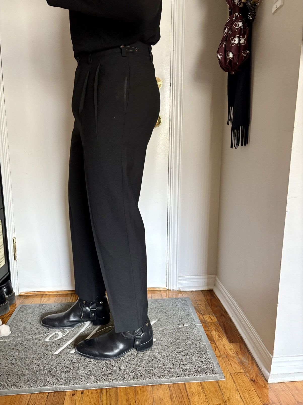 Vintage Black Pleated Wool Trousers Size US 32 / EU 48 - 5 Thumbnail