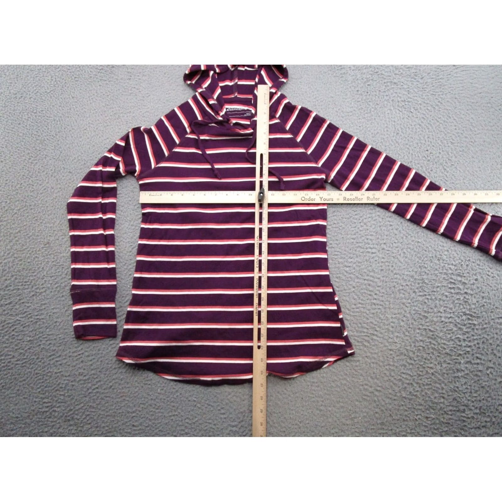 Eddie Bauer Eddie Bauer Women's Striped Lightweight Stretch Hoodie Outdoors Hiking L Multicolor Pullover Shirt Womens Size L / US 10 / IT 46 - 4 Thumbnail