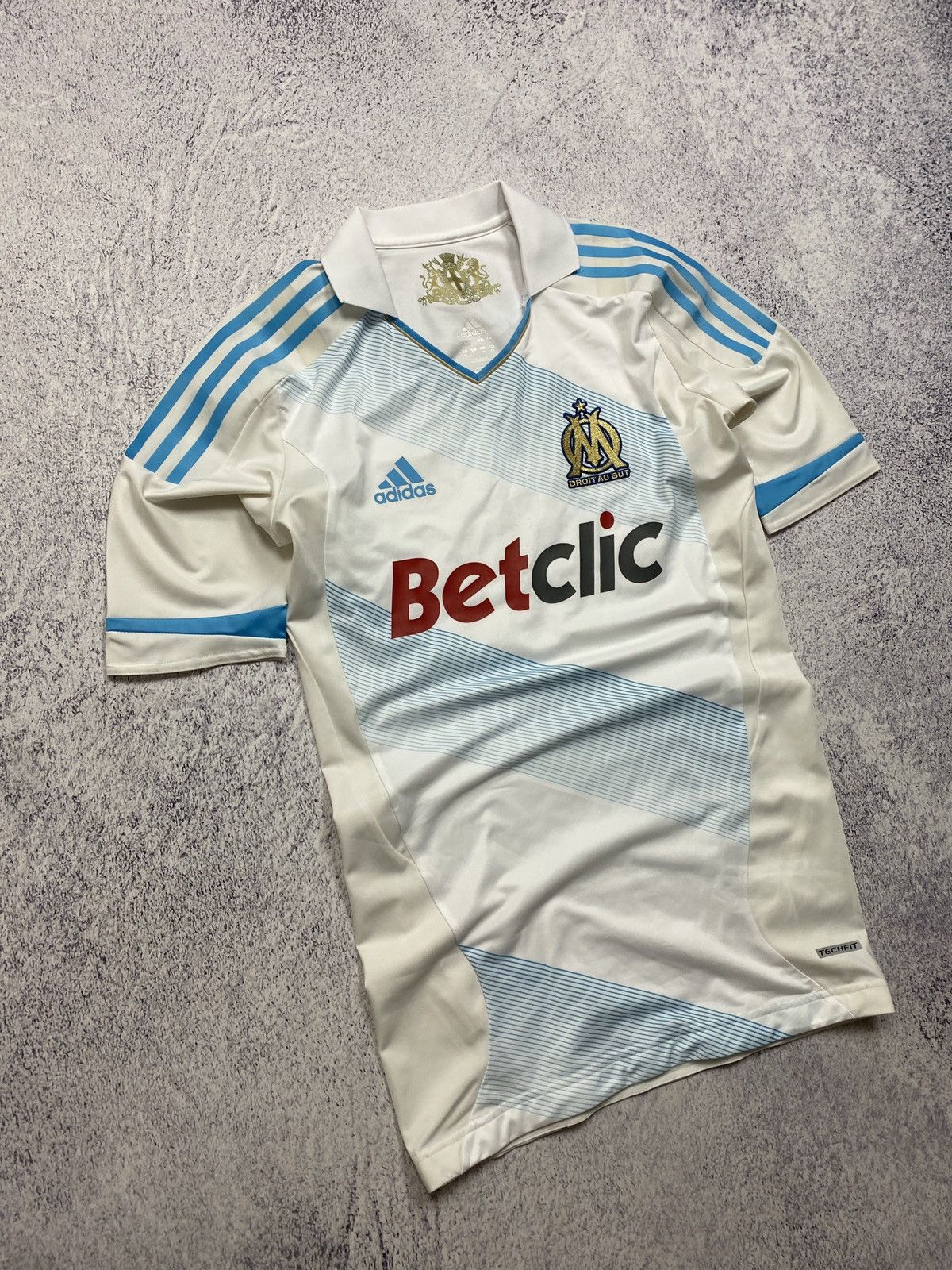 Adidas × Vintage Men’s Adidas Olympique Marseille 2011 home Jersey Techfit Size US L / EU 52-54 / 3 - 3 Thumbnail