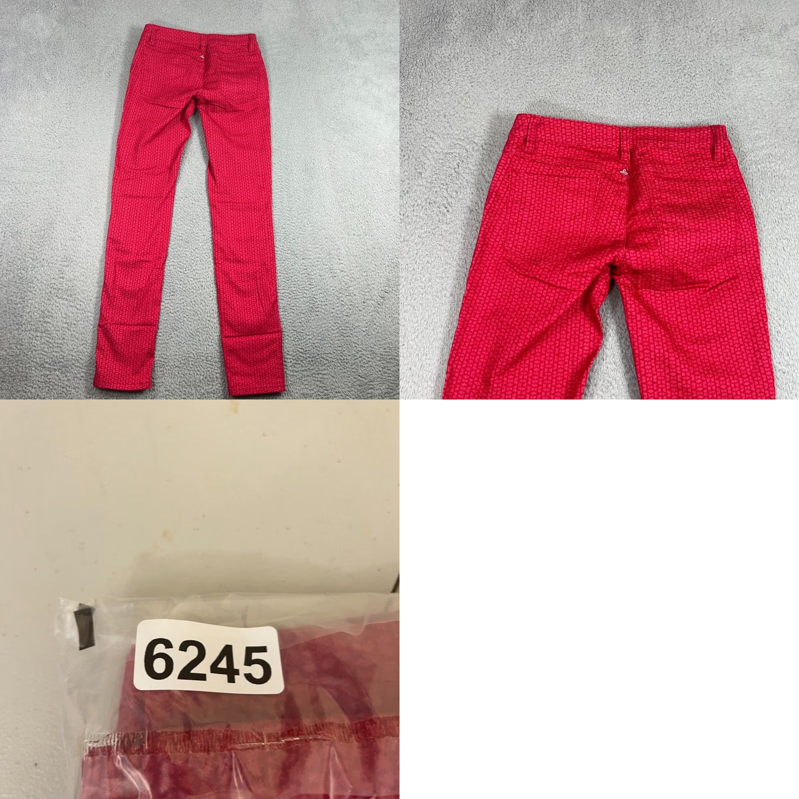 Prana prAna Womens Skinny Jeans Size 0 Red Geometric Organic Cotton Fitted 5-Pocket Size 25" / US 0 / IT 36 - 8 Thumbnail