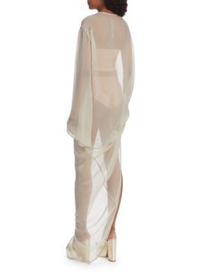 Rick Owens o1y0126 Maxi Dress in Light Gray Size S / US 4 / IT 40 - 2 Thumbnail