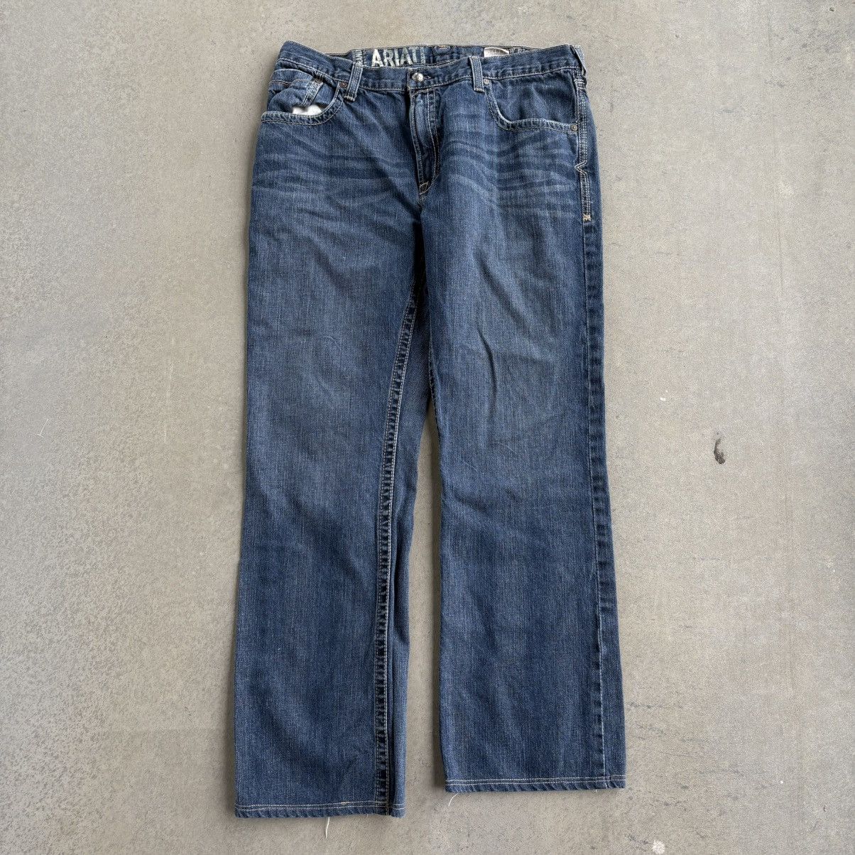 Ariat × Rock Revival Crazy Ariat Boot Cut 38x36 Baggy Denim Jeans Work Pants Size US 38 / EU 54 - 2 Thumbnail