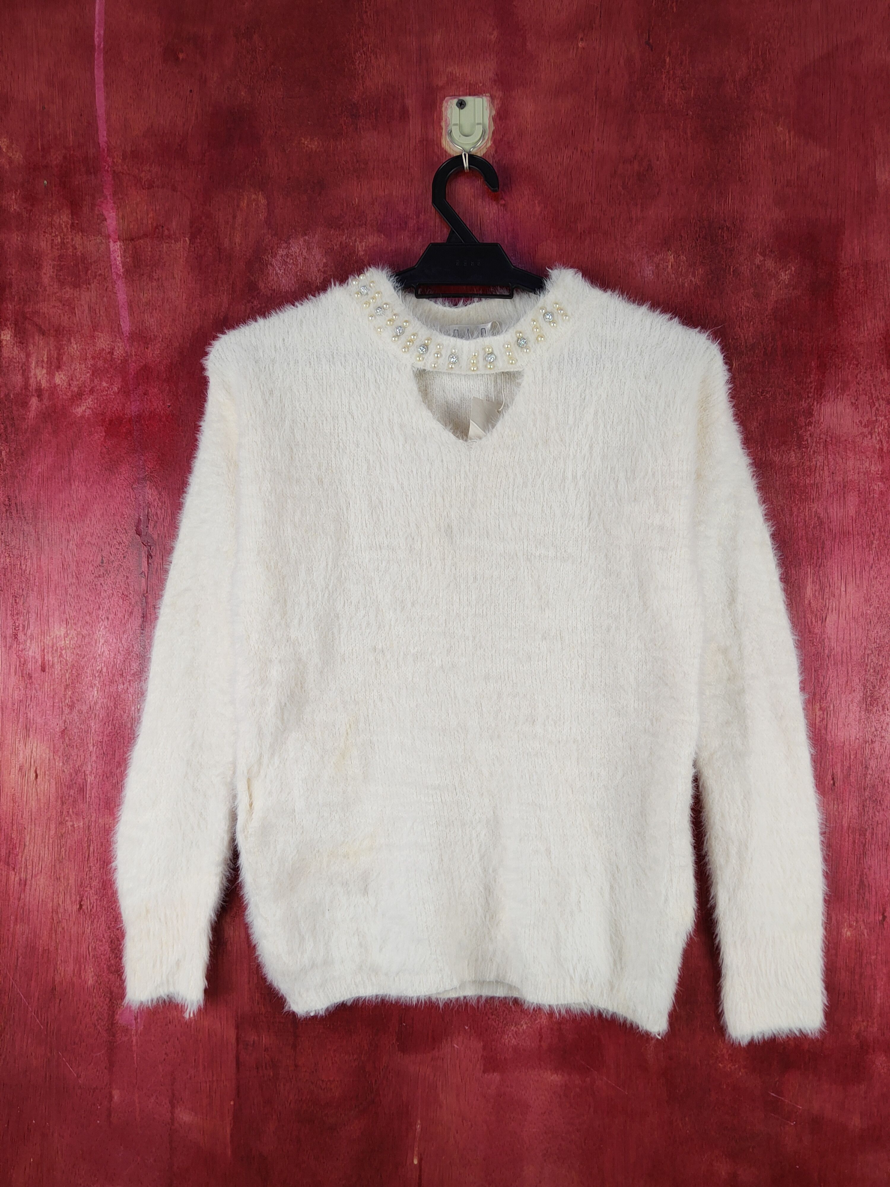 Homespun Knitwear × Japanese Brand R.L.O White Shag Shaggy Fur Mohair Knitwear #S1995 Size S / US 4 / IT 40 - 1 Thumbnail