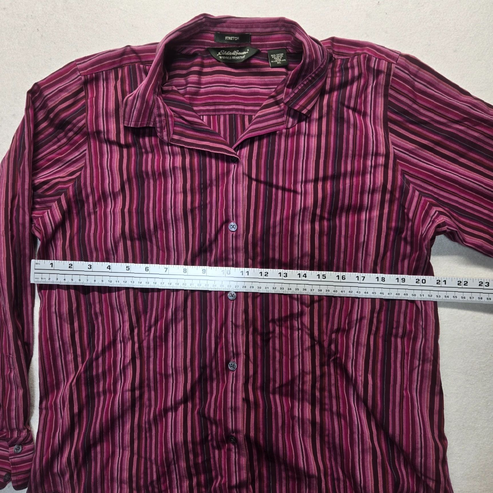 Eddie Bauer VINTAGE Eddie Bauer Purple Striped Button-Up Long Sleeve Shirt Adult Womens XL Size XL / US 12-14 / IT 48-50 - 4 Thumbnail