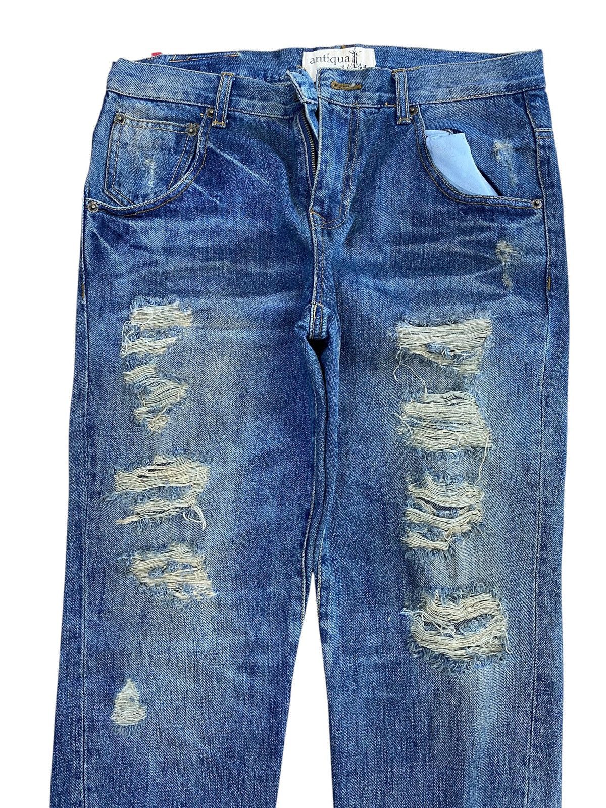 Antigua Antigua Brand Distressed Faded Style Straight Cut Jeans Size US 32 / EU 48 - 2 Thumbnail
