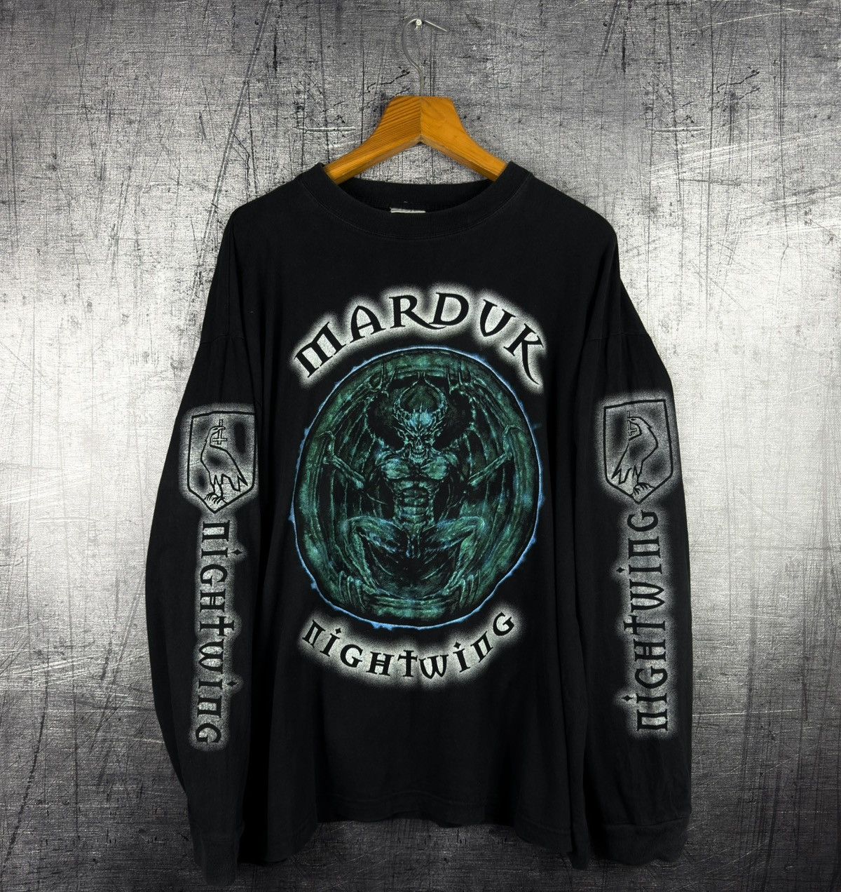 Band Tees Vintage 90s 1998 Marduk nightwing long sleeve t shirt metal Size US XL / EU 56 / 4 - 1 Thumbnail