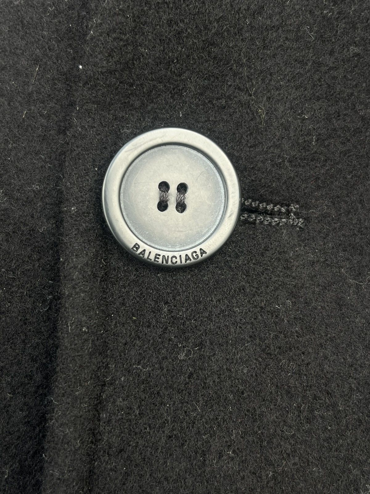 Balenciaga Rare Balenciaga Cashmere Blend Peacoat with Leather Collar Size US S / EU 44-46 / 1 - 5 Thumbnail