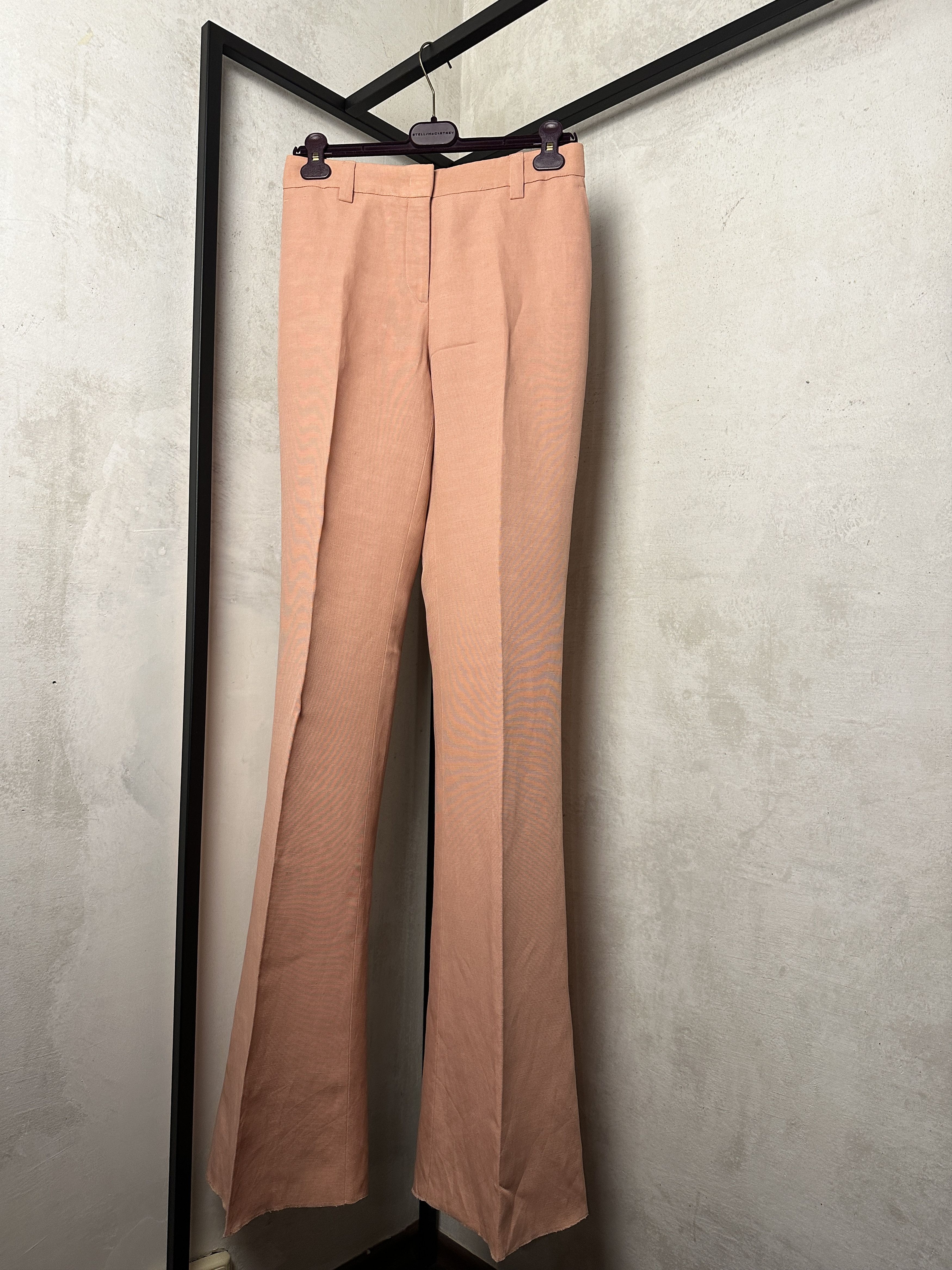 Emilio Pucci Emilio Pucci Pink Blush Linen Blend Flared Trousers Size 27" / US 4 / IT 40 - 1 Thumbnail