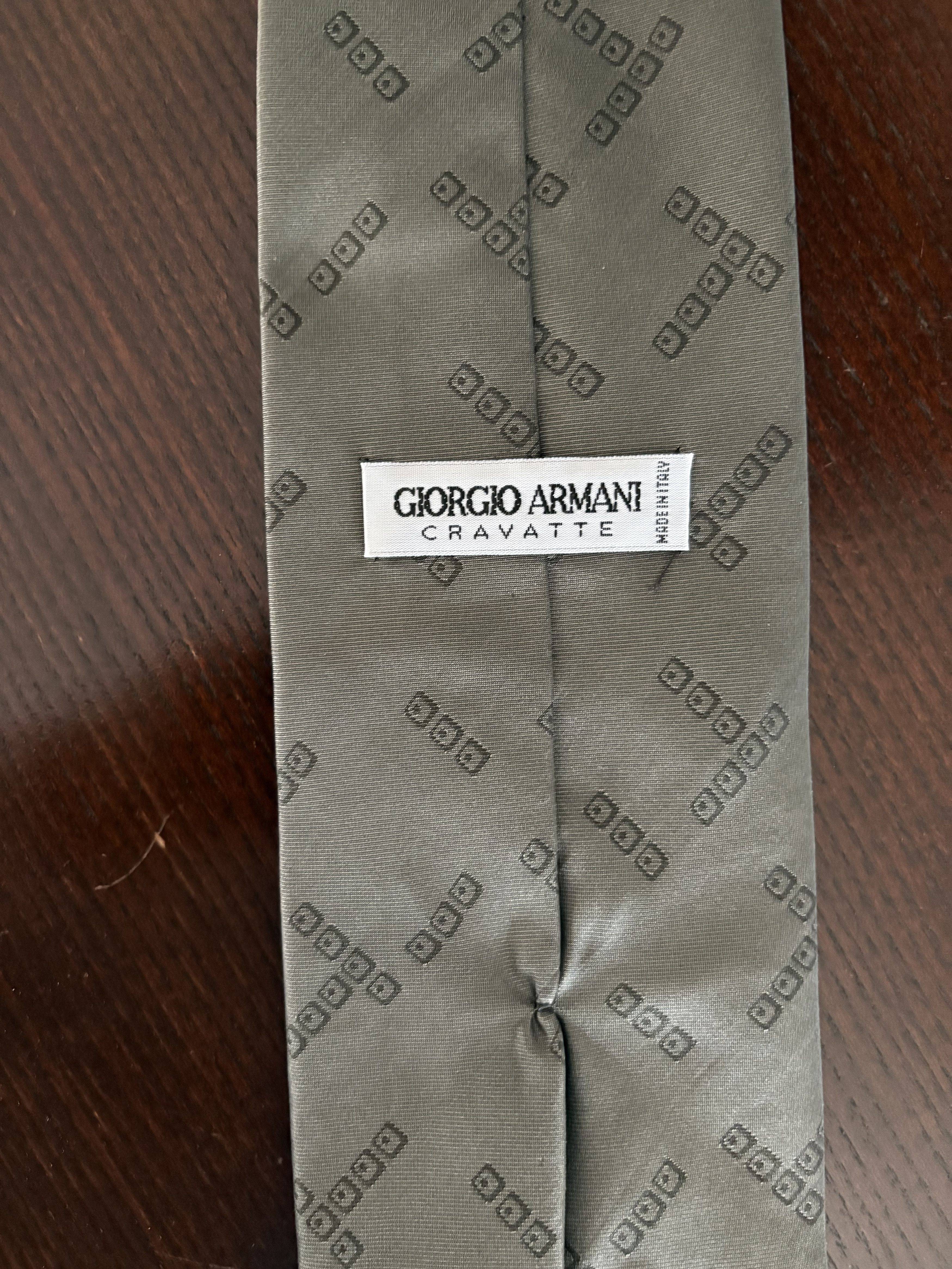 Giorgio Armani Giogio Armani Cravatte Geometric Tie Made in Italy 100% Silk Size ONE SIZE - 2 Thumbnail