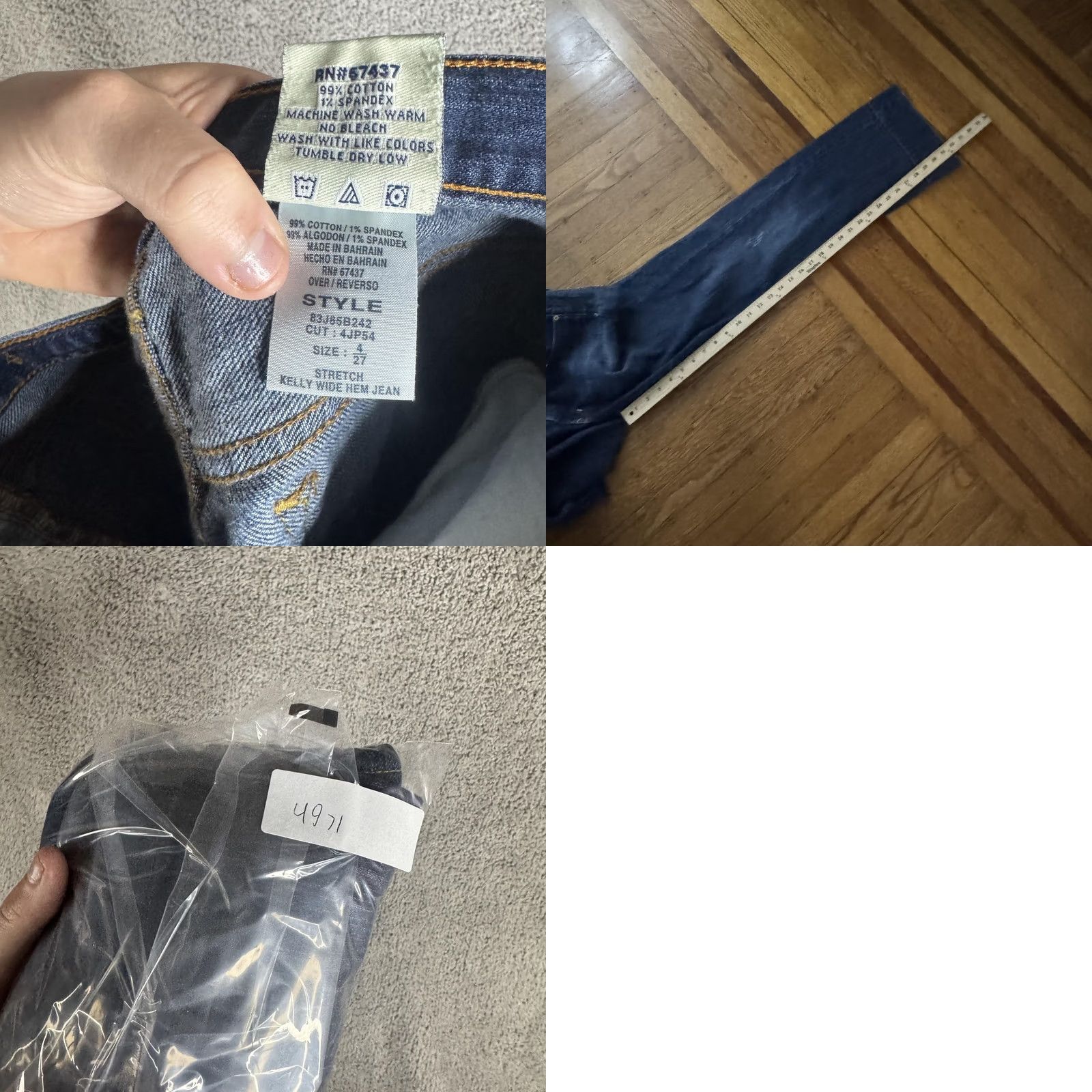 Vintage Polo Jeans Company Jeans Bootcut Womens 4 Blue Kelly Wide Hem Stretch Denim Midwest Blue Bootcut Womens 4 Jeans Size 27" / US 4 / IT 40 - 10 Thumbnail