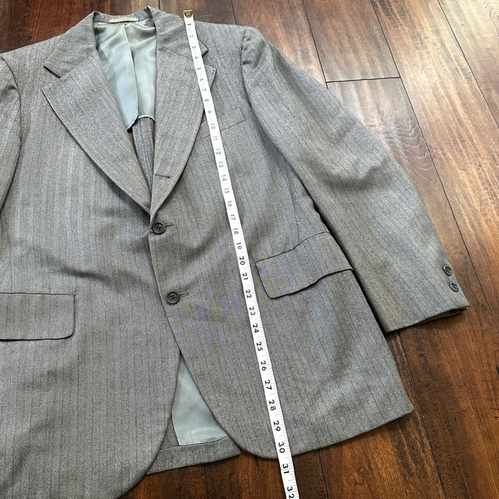 Vintage VINTAGE Brown Striped Wool Sport Jacket Mens 41 33x27 Rockabilly 1970s Jacket Length Regular Wool Size US XS / EU 42 / 0 - 4 Thumbnail