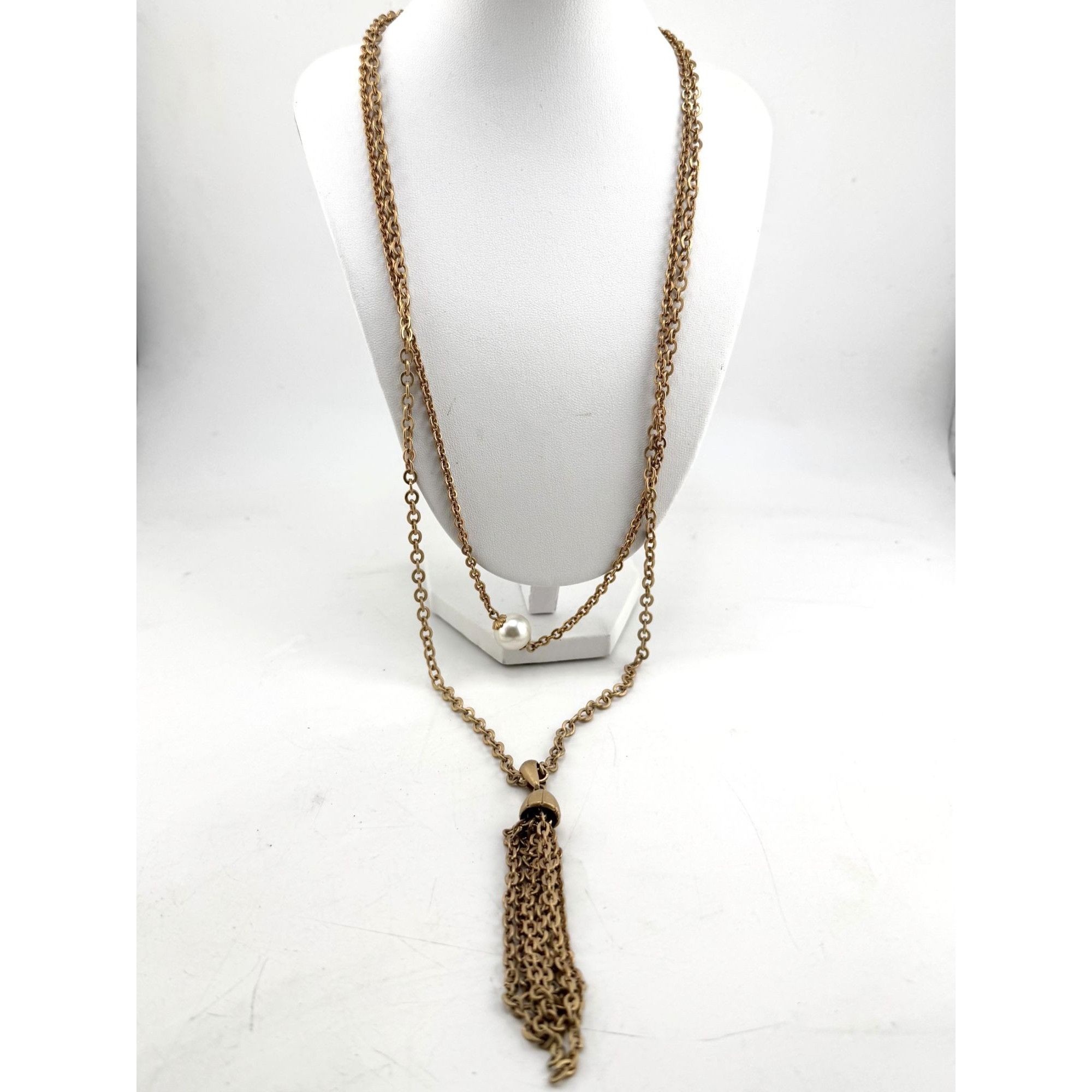 Vintage Vintage Sarah Coventry faux pearl multi chain tassel multi s Size ONE SIZE - 1 Thumbnail