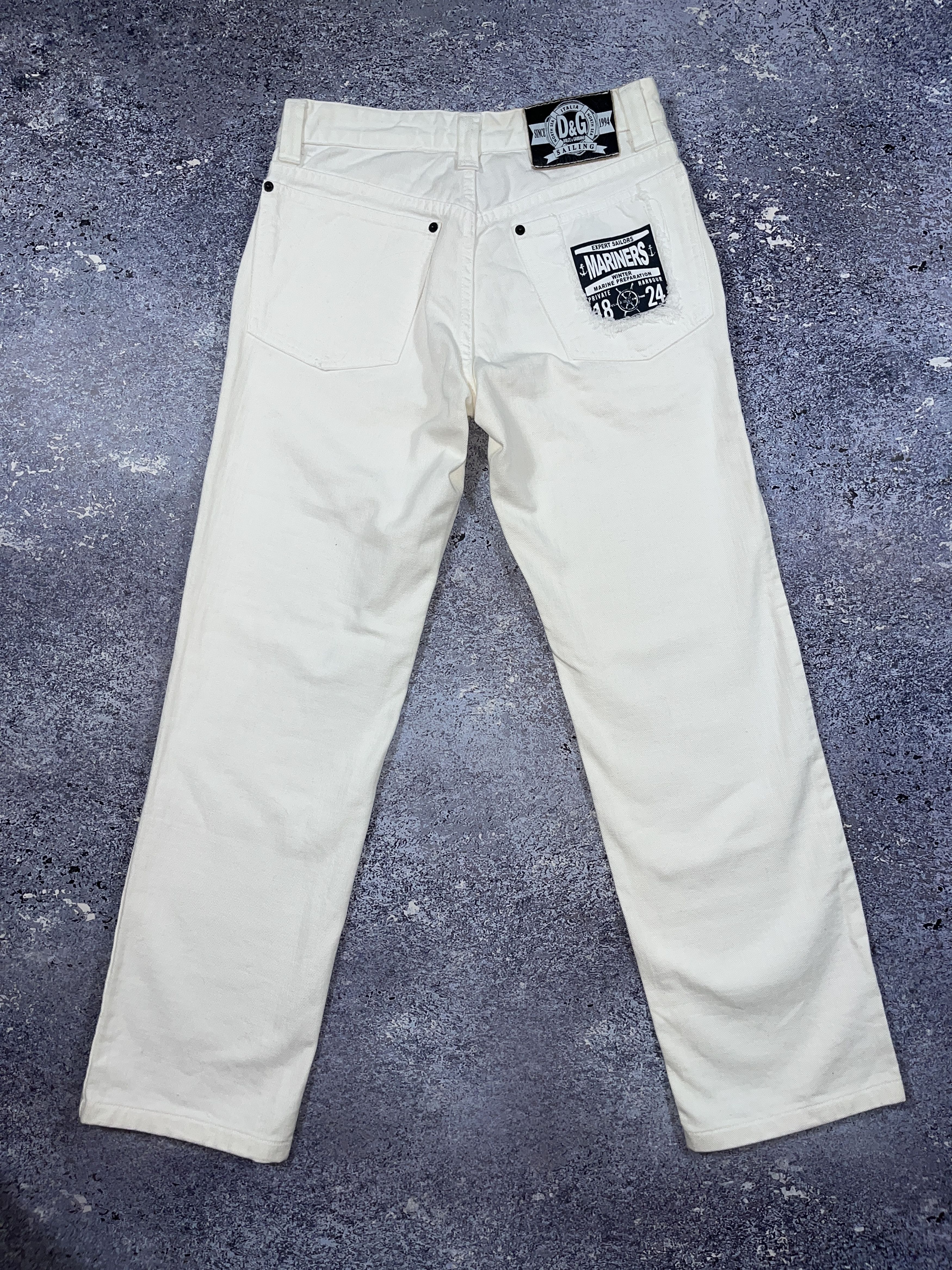 Dolce & Gabbana D&G Dolce Gabbana White Denim Pants Jeans Mariners Marine Size US 29 - 3 Thumbnail