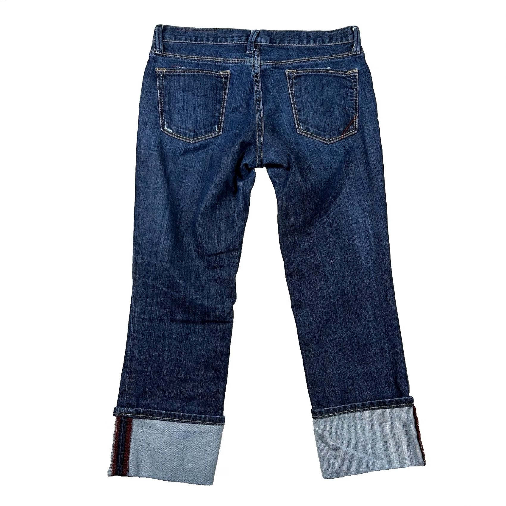 Banana Republic VINTAGE Banana Republic Jeans Womens 8 Selvedge Modern Skinny Crop Cuffed USA Distressed Size 30" / US 8 / IT 44 - 2 Thumbnail
