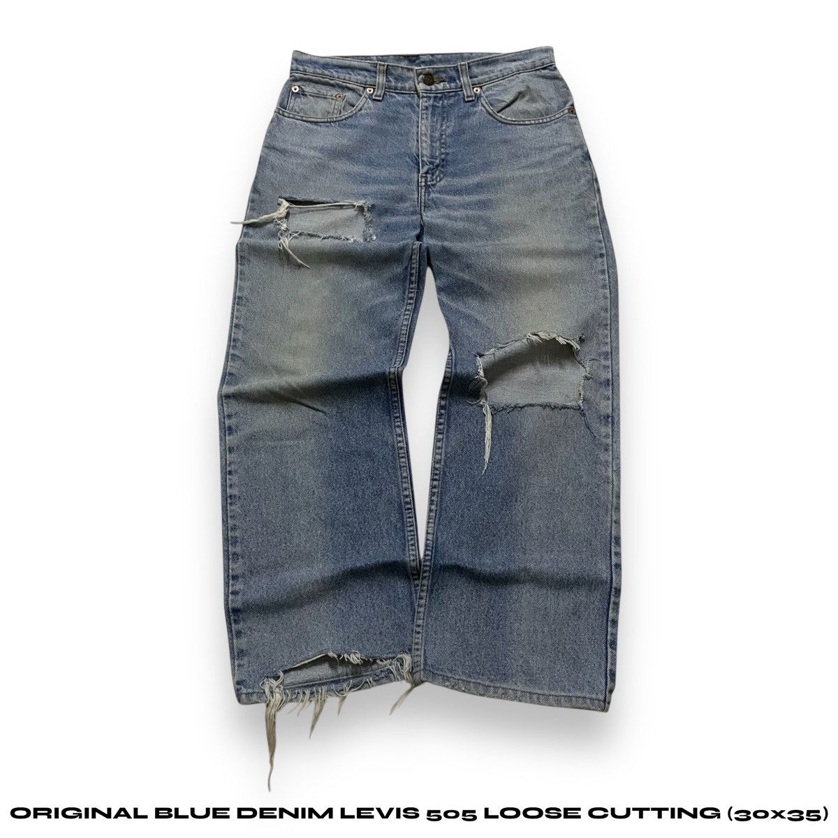 Levi's ORIGINAL BLUE DENIM LEVIS 505 LOOSE CUTTING (30×35) Size US 30 / EU 46 - 1 Thumbnail