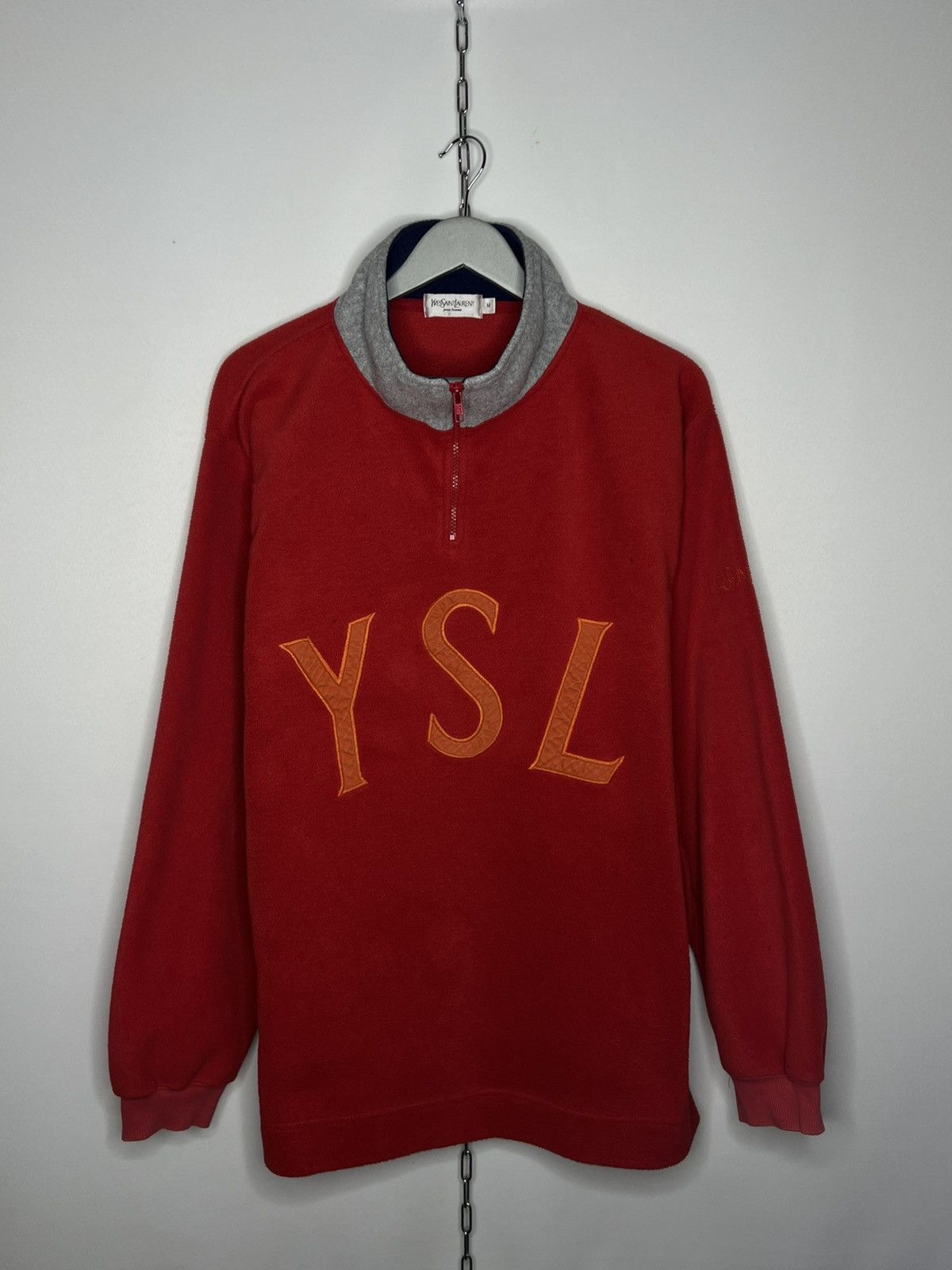 Yves Saint Laurent Men’s Vintage 90s Fleece YSL Sweatshirt Sweater Drake Rare Size US M / EU 48-50 / 2 - 1 Thumbnail