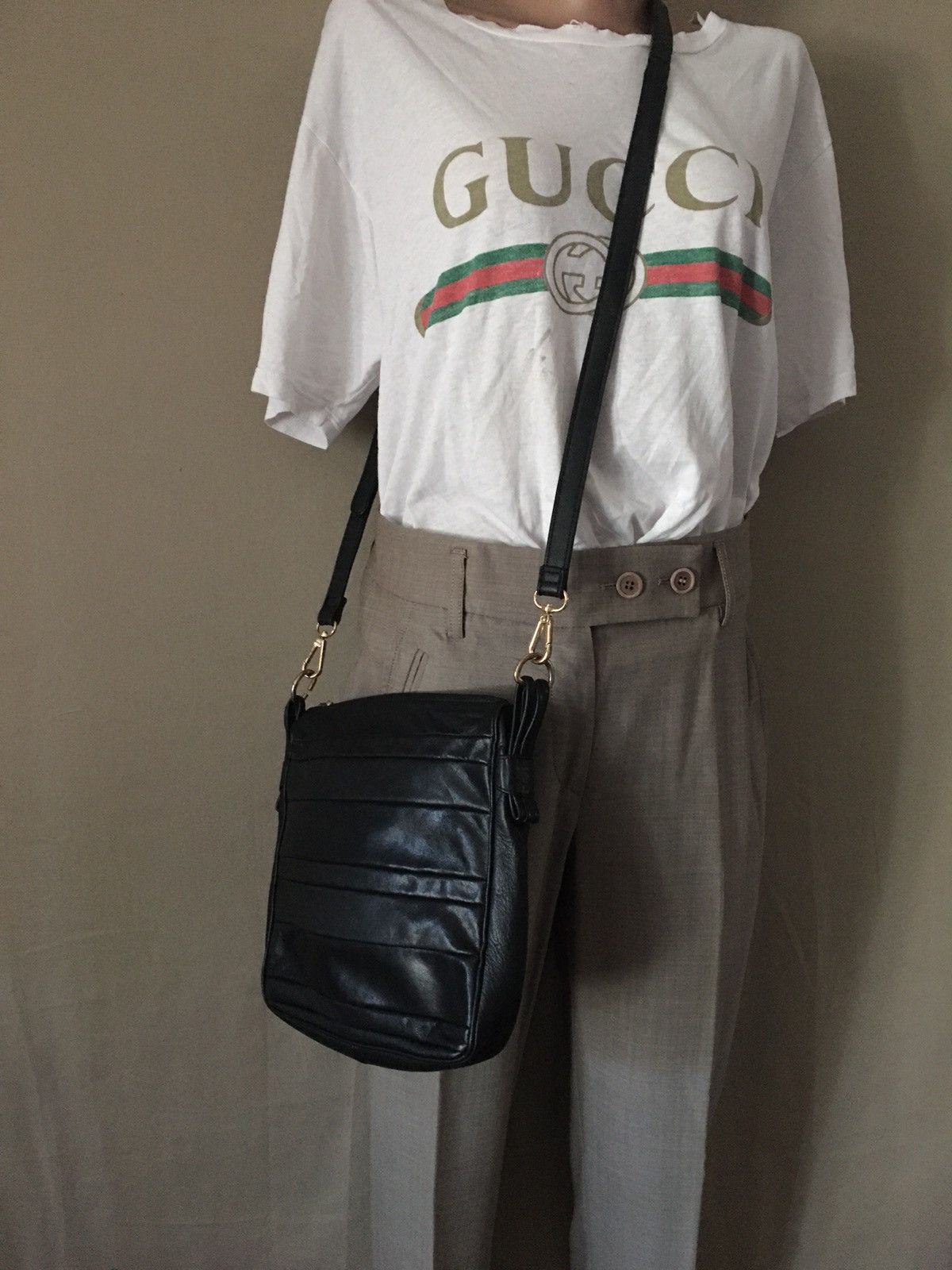 Vintage Benno Camenzind Vintage Black Leather Crossbody Shoulder Bag Size ONE SIZE - 11 Thumbnail