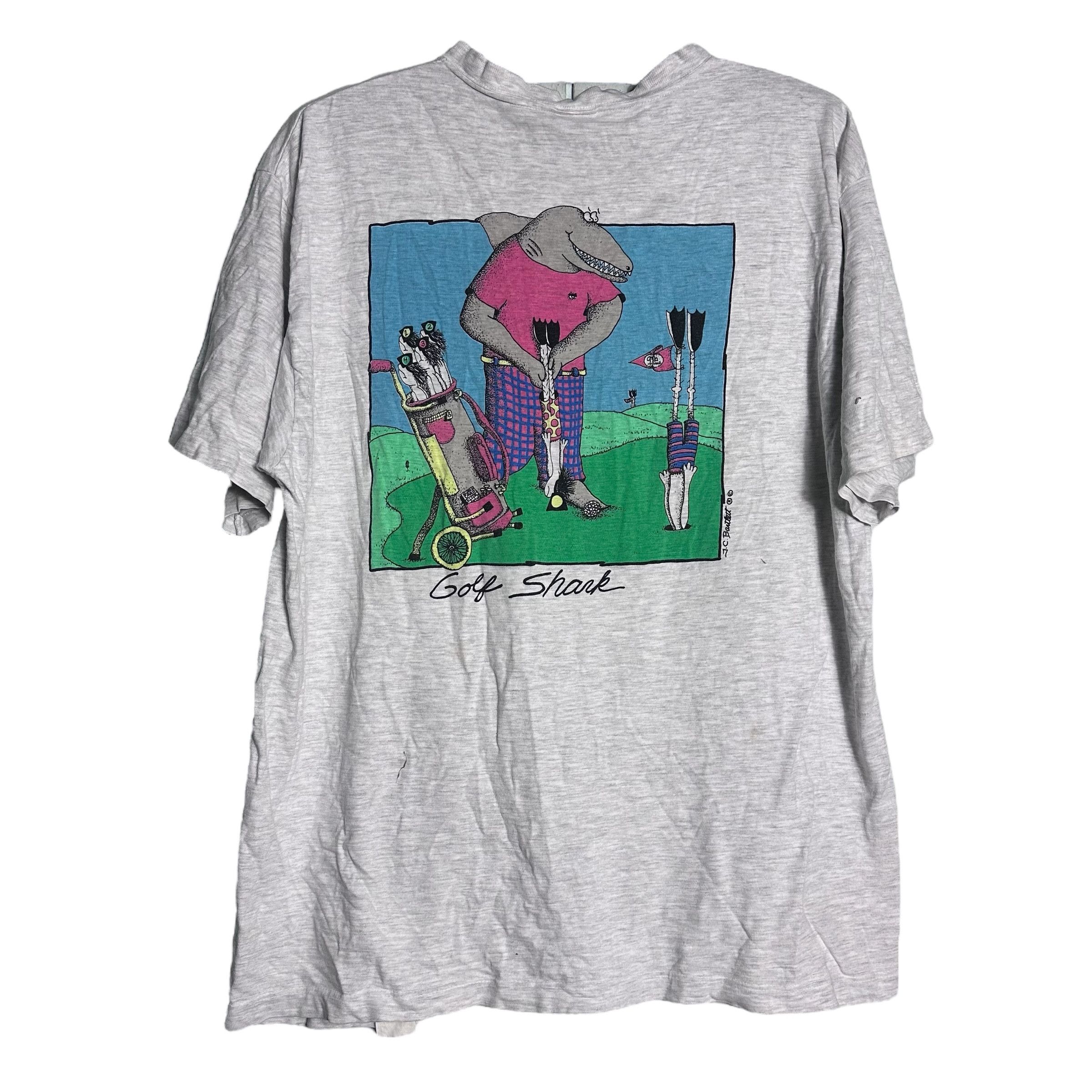 Other 🔥RARE🔥Vintage Crazy Shirt Golf Shark T-shirt Single Stich Size US L / EU 52-54 / 3 - 1 Thumbnail