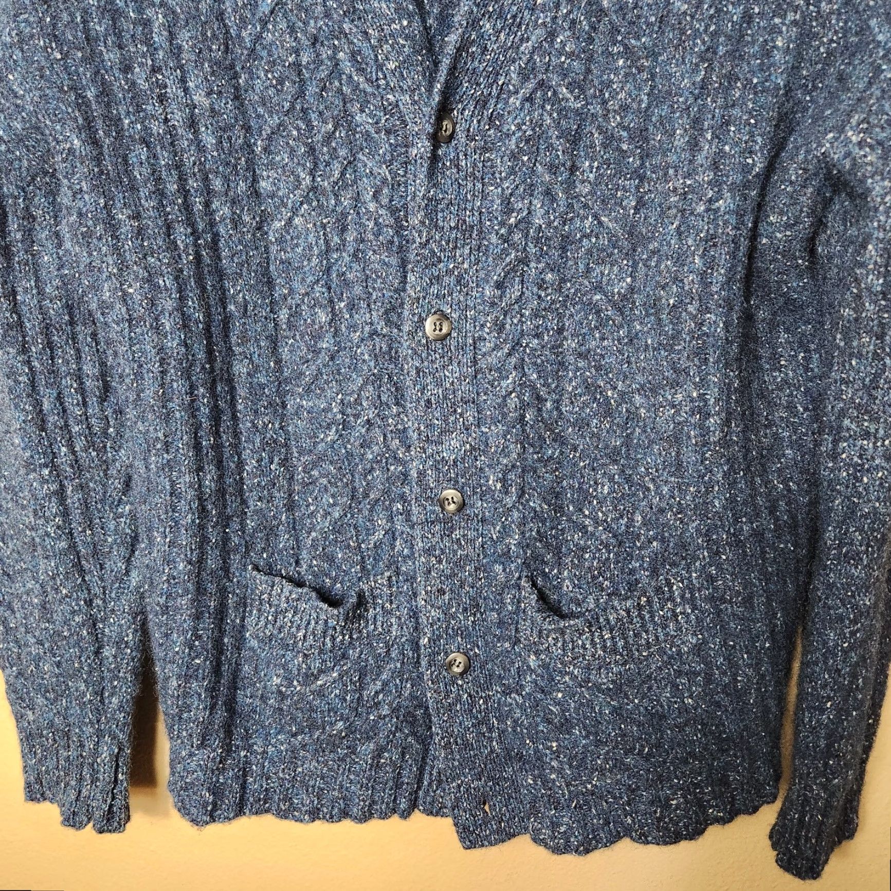 Vintage VINTAGE WinterSilks Cardigan Wool Blend Cable Knit V-Neck Grandpa Blue L Womens Size L / US 10 / IT 46 - 2 Thumbnail