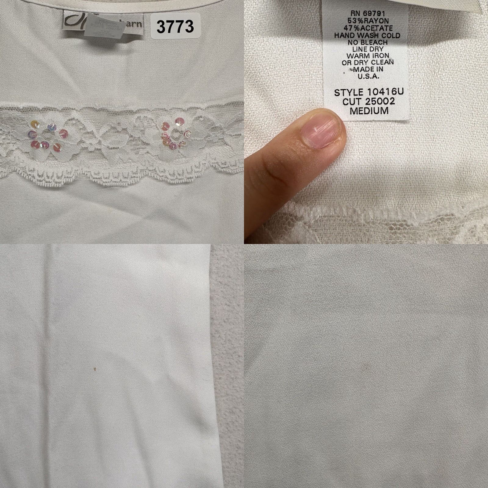 Vintage VINTAGE Dressbarn Women's Tank Top Cami Medium White Floral Embroidered 80s 90s Cottagecore Girls Size M / US 6-8 / IT 42-44 - 8 Thumbnail