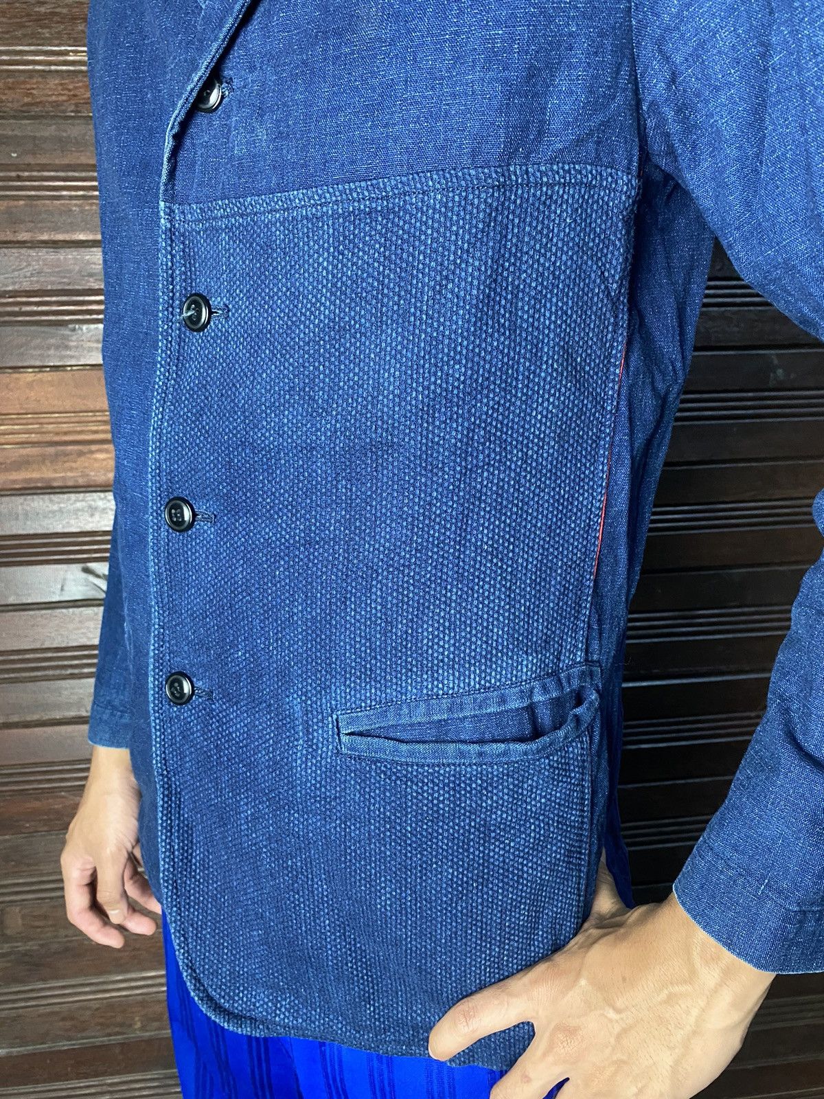 Blue Blue Japan Vintage Blue Blue Japan Pure Indigo Sashiko Chore Jacket Size US S / EU 44-46 / 1 - 7 Thumbnail