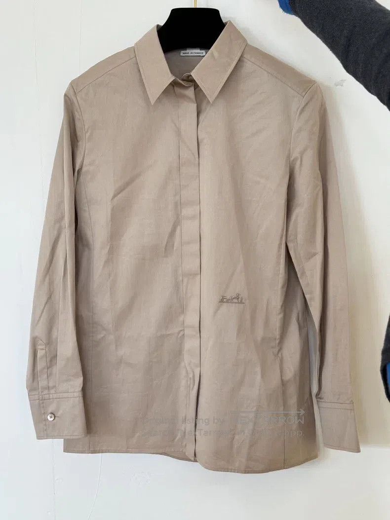 Hermes Hermes Camel shirt, 100% cotton Size XXS / US 00 / IT 34 - 1 Thumbnail