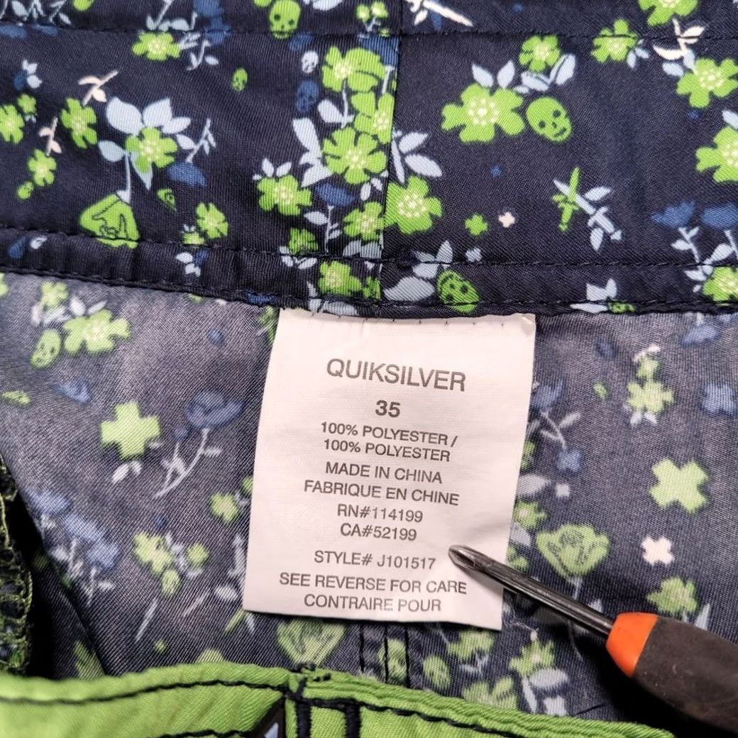 Quiksilver Quiksilver Board Shorts Navy Green Swimming Trunks Beach L Mens Size US 33 - 2 Thumbnail
