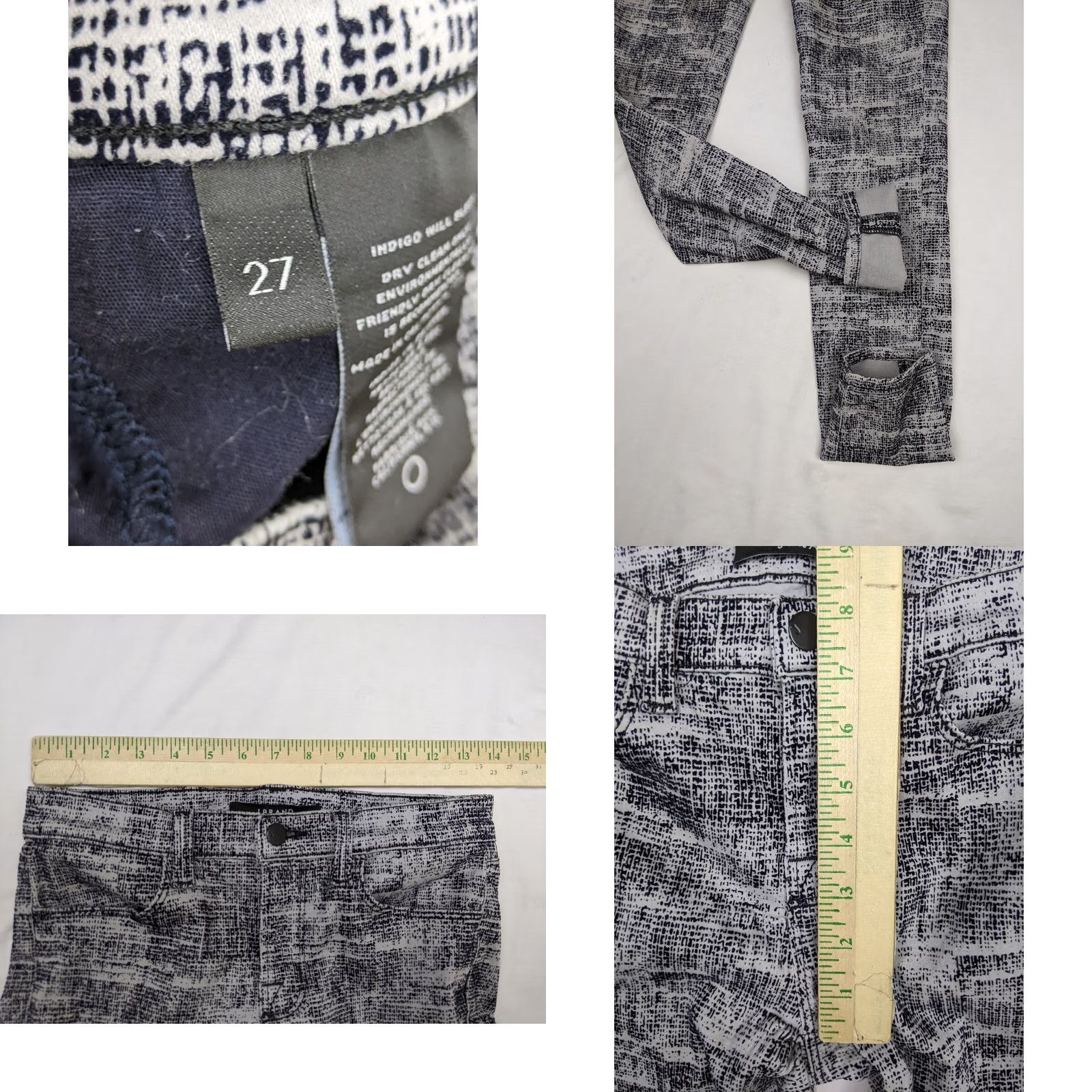 J Brand J Brand Womens 27 (4) Gray Burlap Print Jeans Super Skinny Low Rise Static Fog Jeans Women Skinny Casual Gray Burlap Print Slimming 90s Football? Size 28" / US 6 / IT 42 - 8 Thumbnail