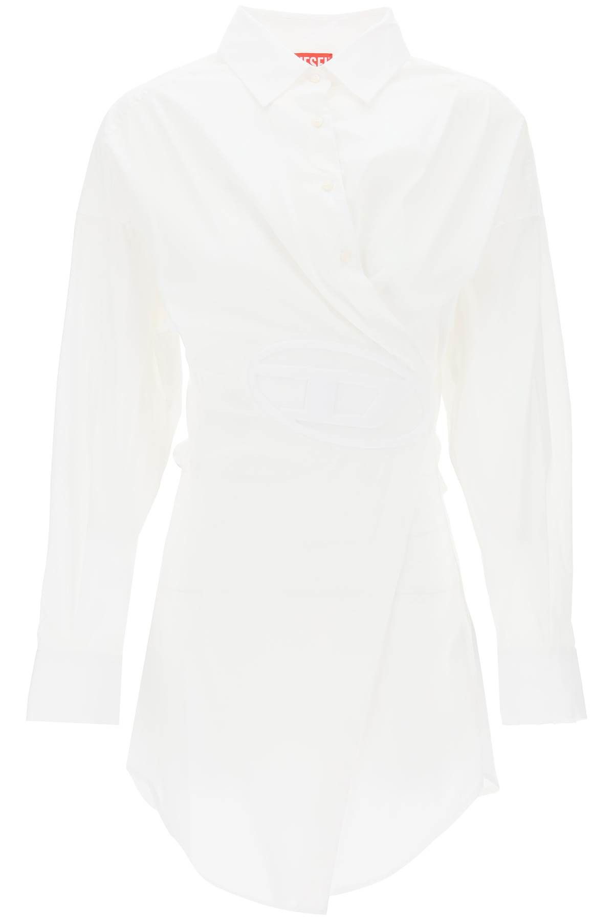 image of Diesel Midi Chemisier With Logo in White, Women's (Size XS)
