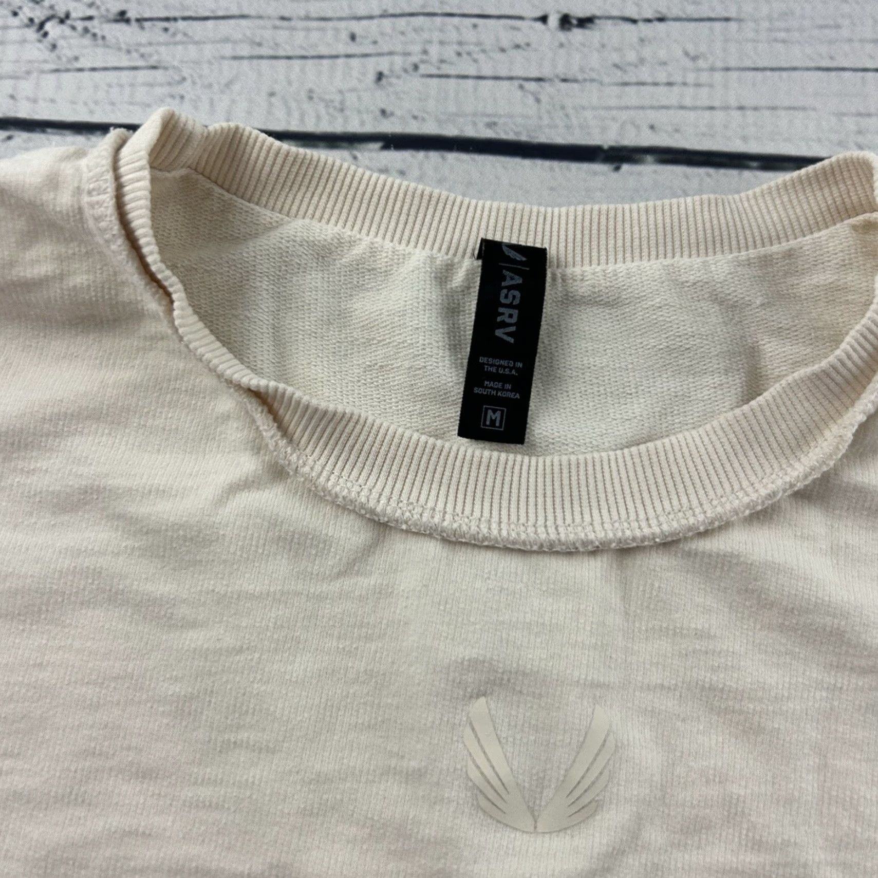 ASRV ASRV Short Sleeve T-Shirt Men's M Ivory Cream Shirt Size US M / EU 48-50 / 2 - 3 Thumbnail