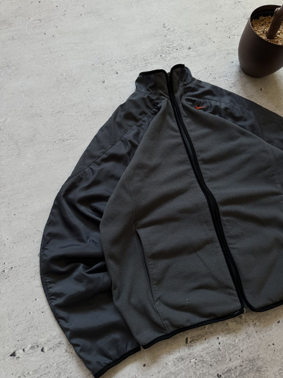 Nike × Vintage NIKE TEDDY FLEECE VINTAGE 00s y2k ZIP HOODIE BASIC LOGO Size US L / EU 52-54 / 3 - 2 Thumbnail