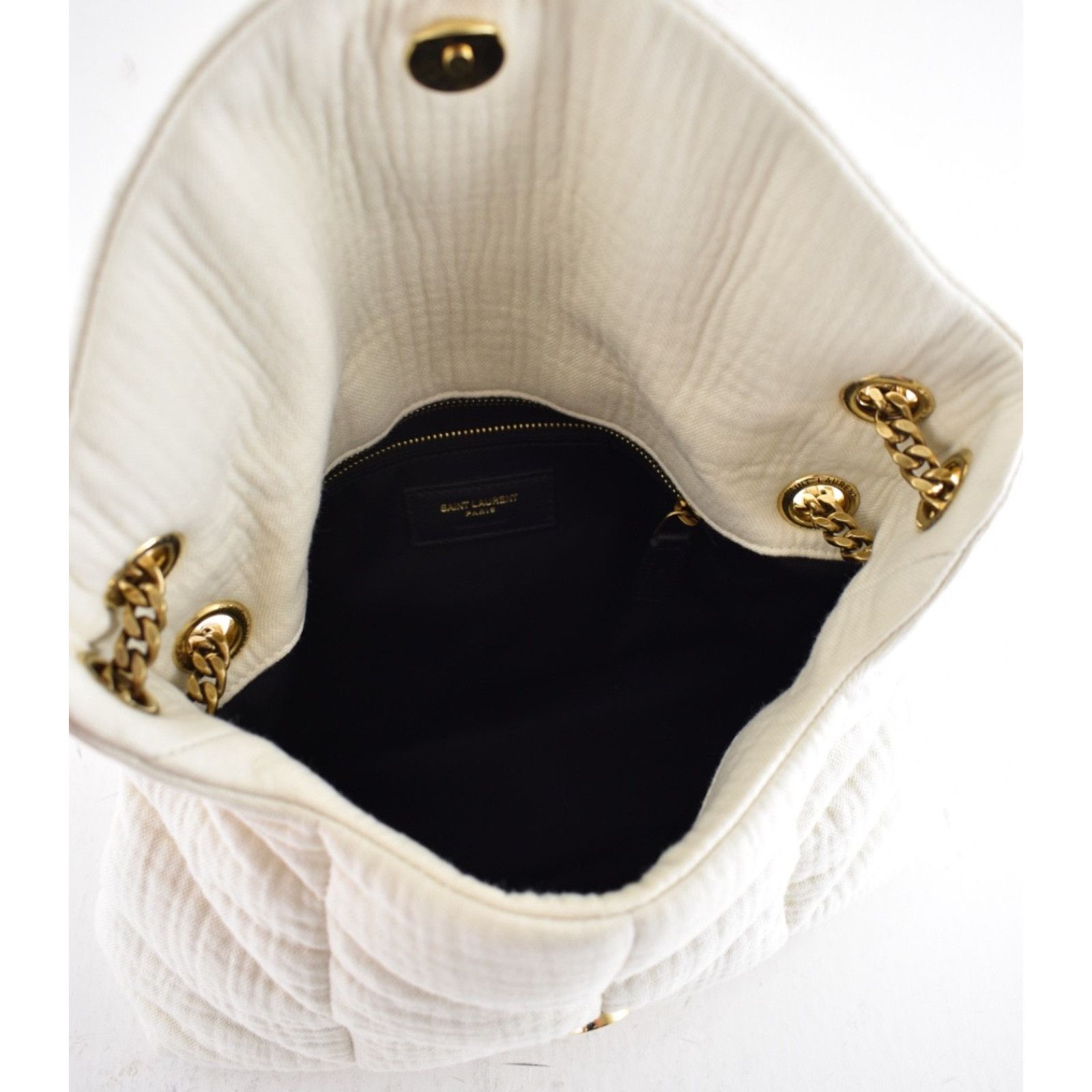 Yves Saint Laurent Saint Laurent YSL Cotton Twill White Shoulder Crossbody Bag Size ONE SIZE - 18 Thumbnail