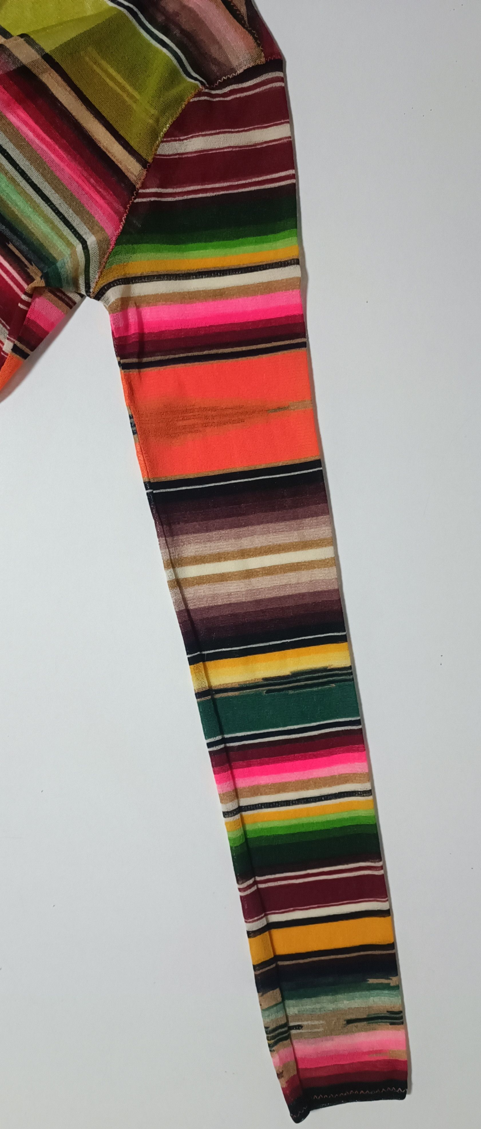 Jean Paul Gaultier SS2005 - Multicolor stripes mesh Crop top Size XS / US 0-2 / IT 36-38 - 19 Thumbnail
