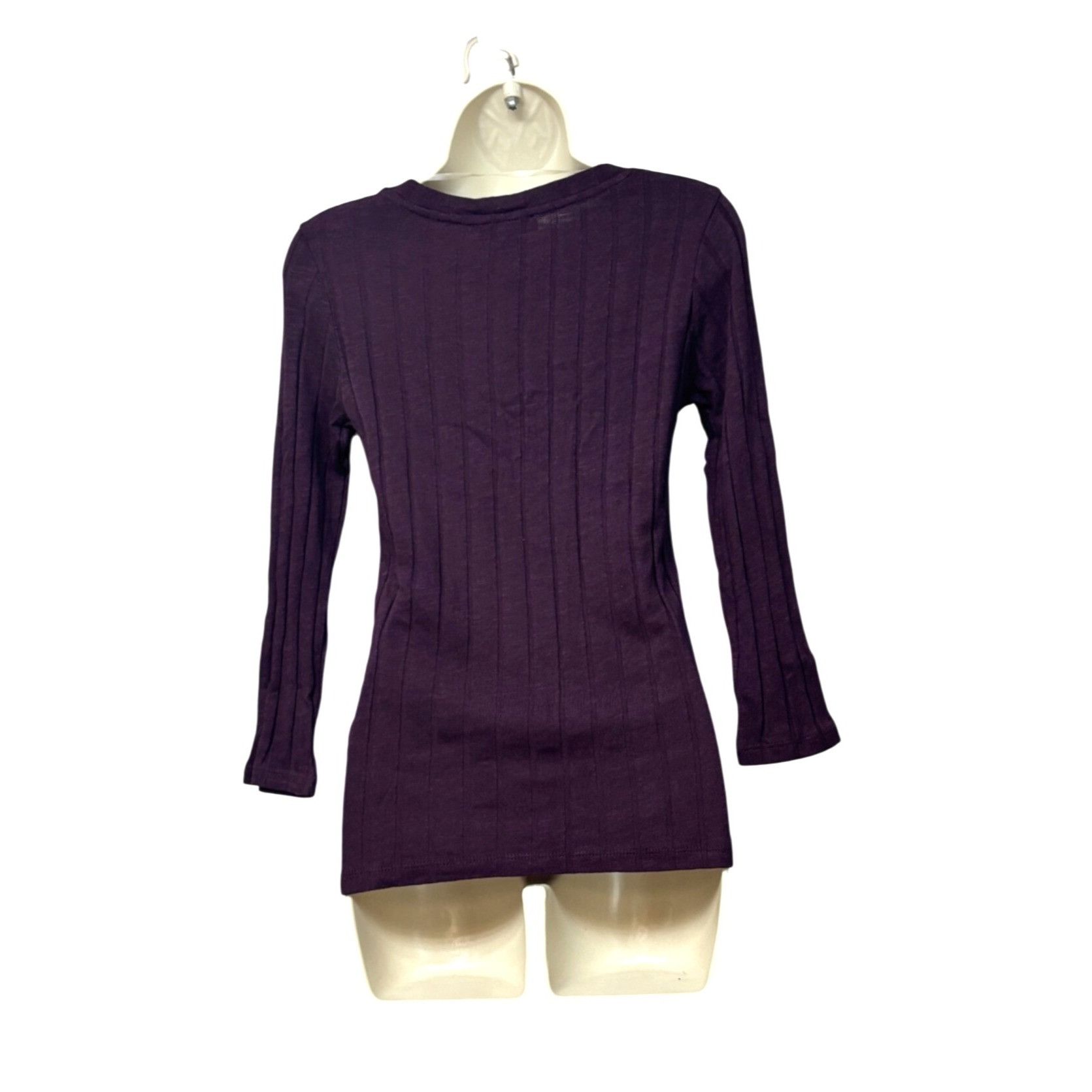 Sanctuary Sanctuary Ruby Scoop Ribbed 3/4 Sleeve Top, Amethyst, XS Size XS / US 0-2 / IT 36-38 - 5 Thumbnail
