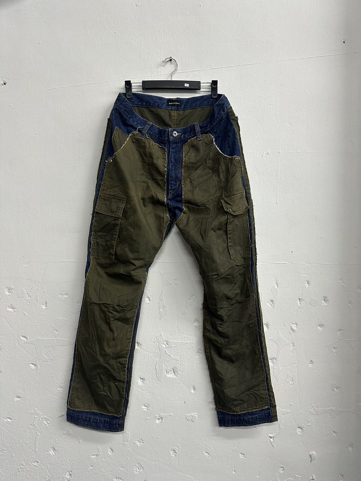 Vintage Reconstruct BOYCOTT Double Knee Cargo Pants Size US 34 / EU 50 - 2 Thumbnail