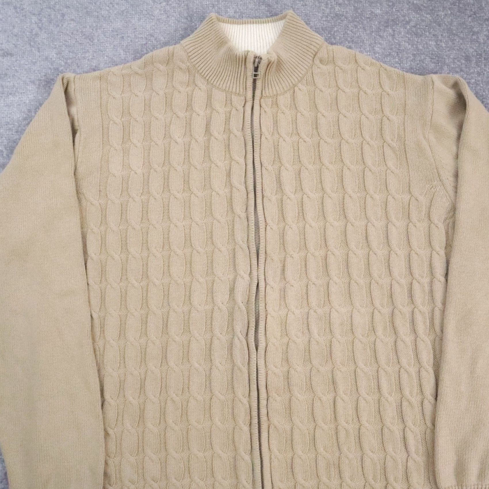 Vintage VTG Alan Flusser 90s Cable Knit XL Brown Sweater Size US XL / EU 56 / 4 - 5 Thumbnail
