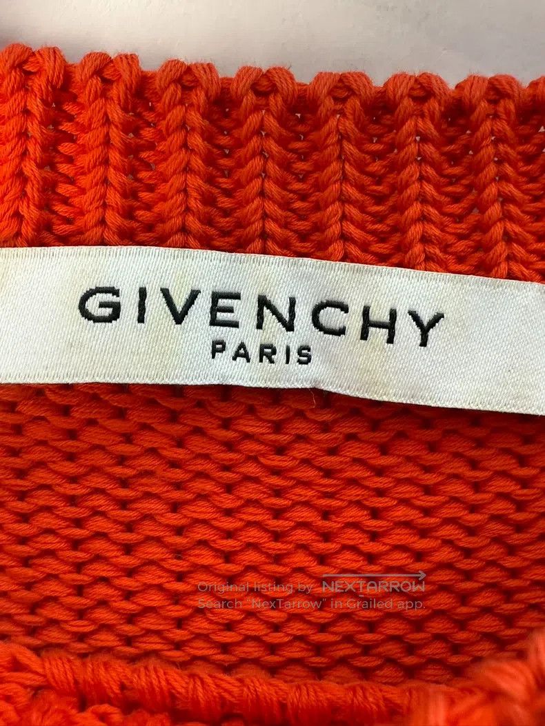 Givenchy Givenchy Orange Red Logo Knit Sweater Size US S / EU 44-46 / 1 - 3 Thumbnail