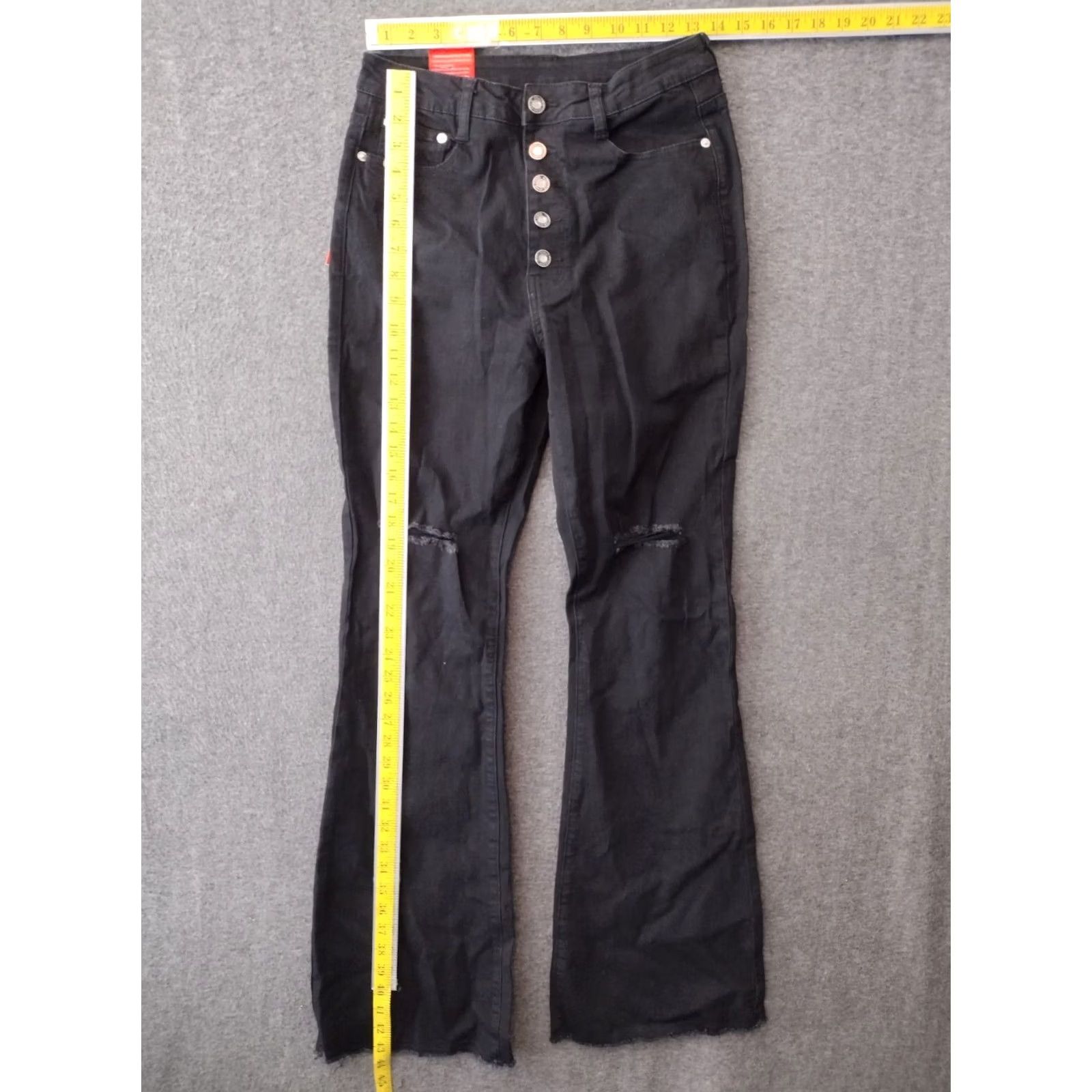 AG Jeans Jeans Highest Rise Flare 5 Button Fly Jeans Distressed Denim Women's Size 10 Size 32" / US 10 / IT 46 - 4 Thumbnail